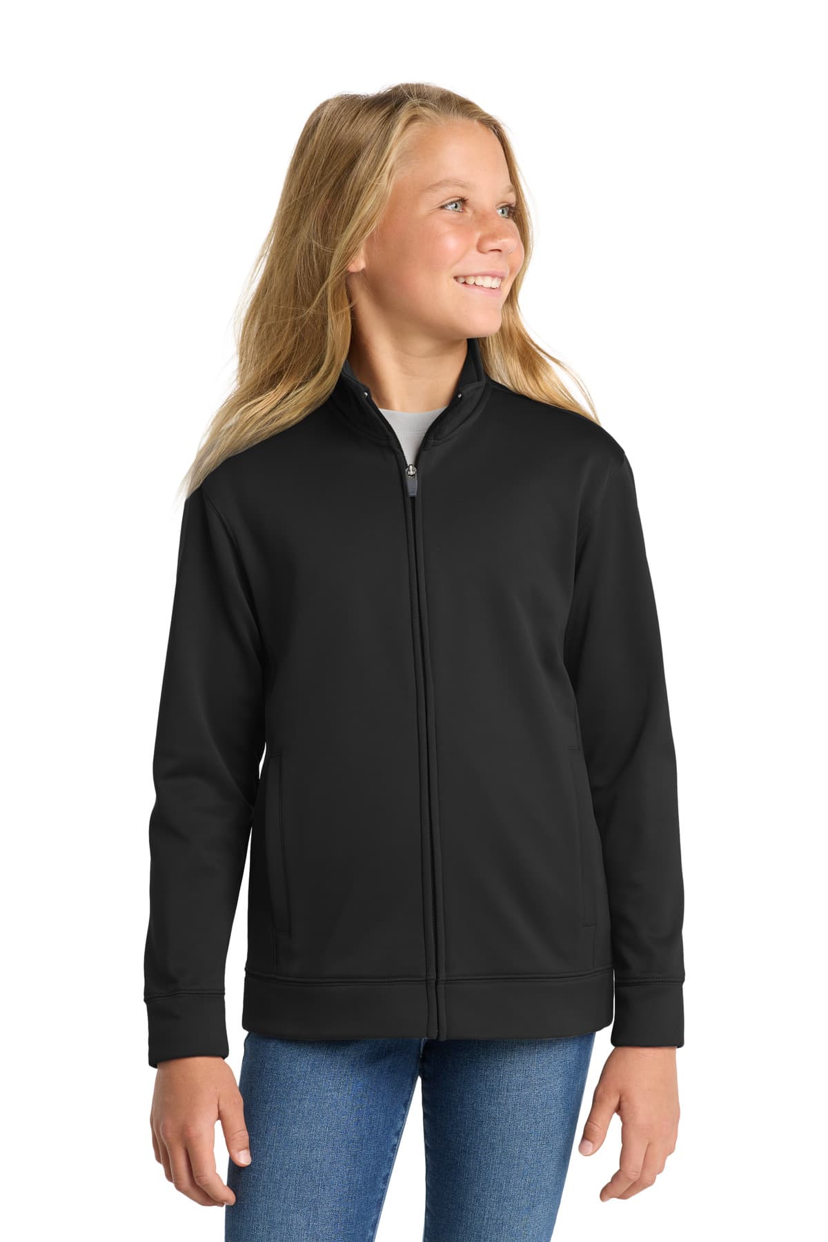Sport-Tek ® Youth Sport-Wick ® Fleece Full-Zip Jacket. YST241 thumbnail 2