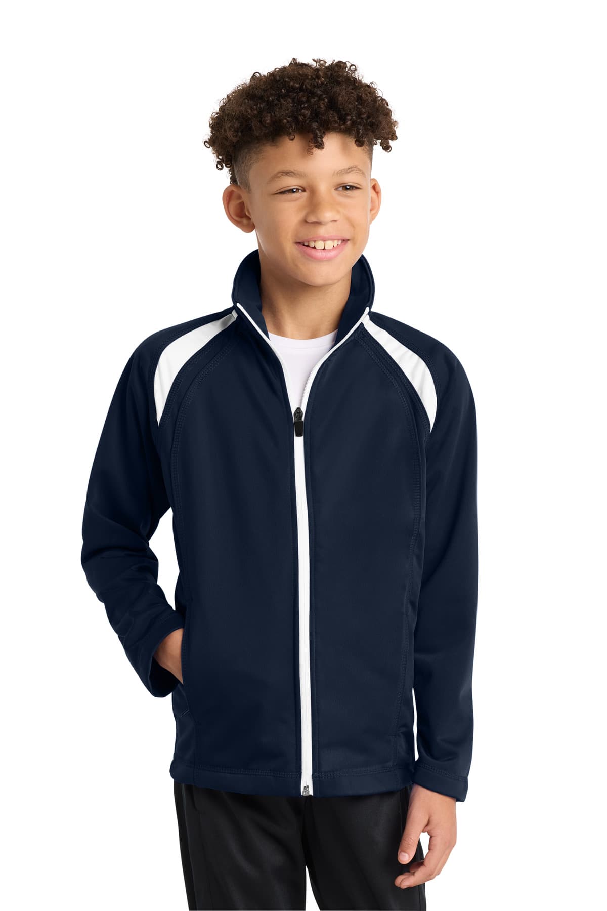 Sport-Tek ® Youth Tricot Track Jacket. YST90 thumbnail 3