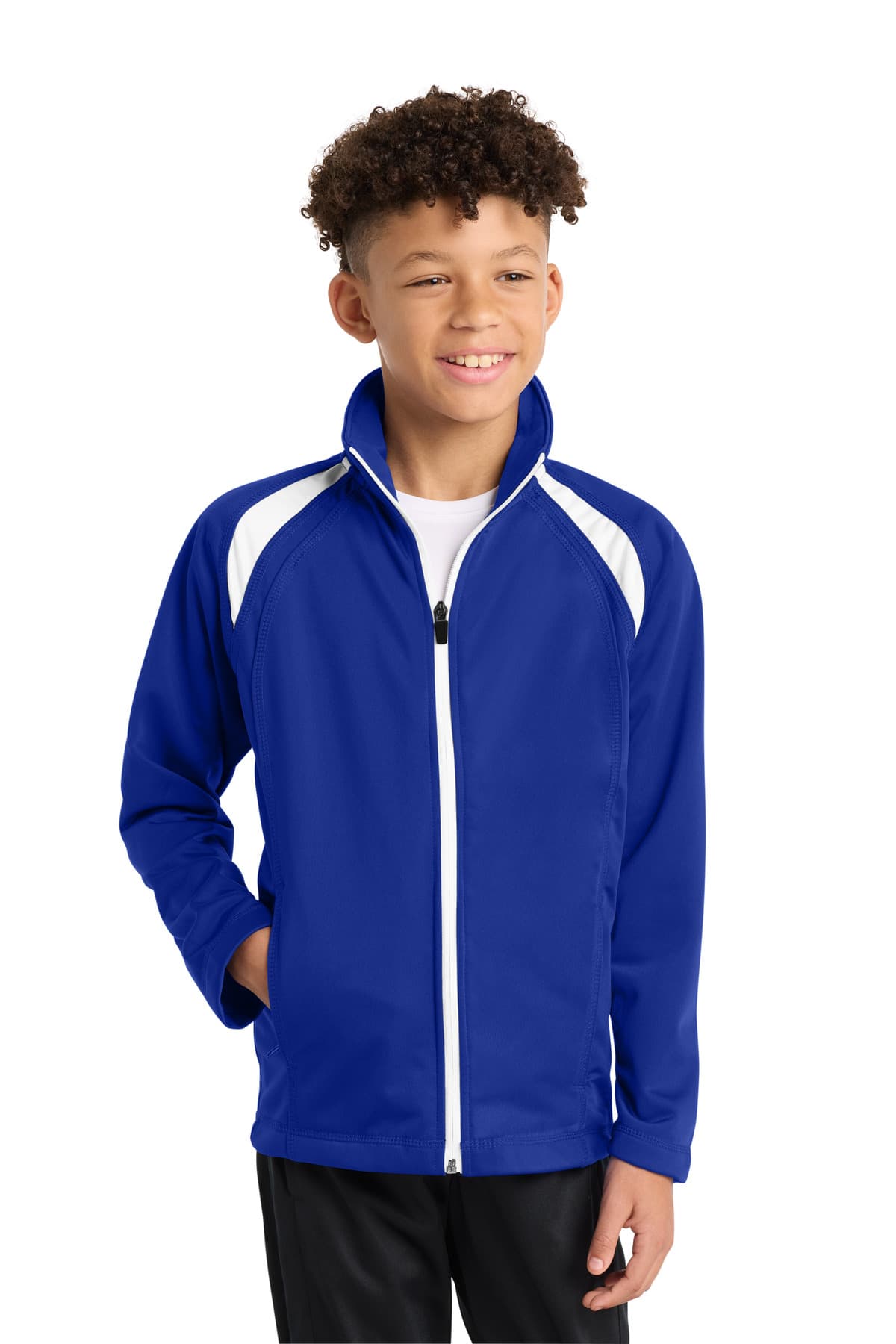 Sport-Tek ® Youth Tricot Track Jacket. YST90 thumbnail 4