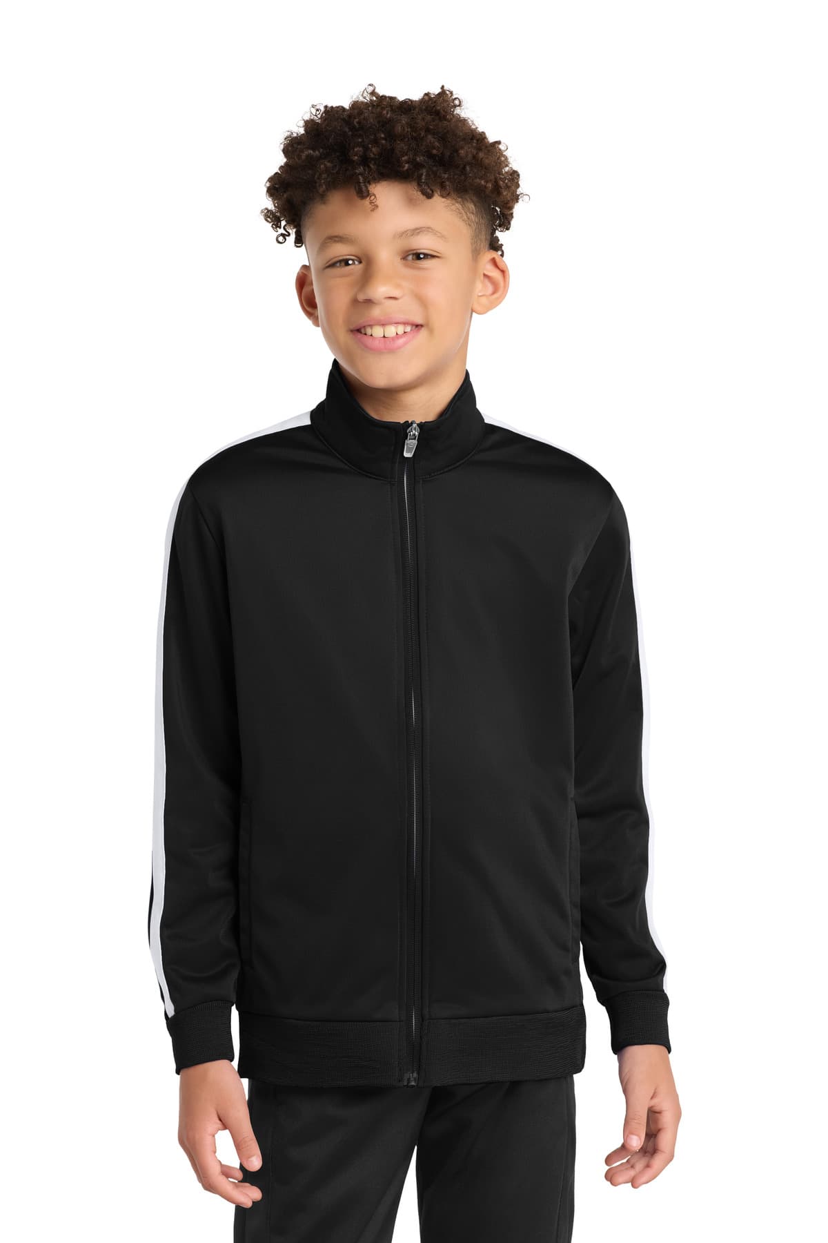 Sport-Tek ® Youth Tricot Sleeve Stripe Track Jacket. YST94 thumbnail 3