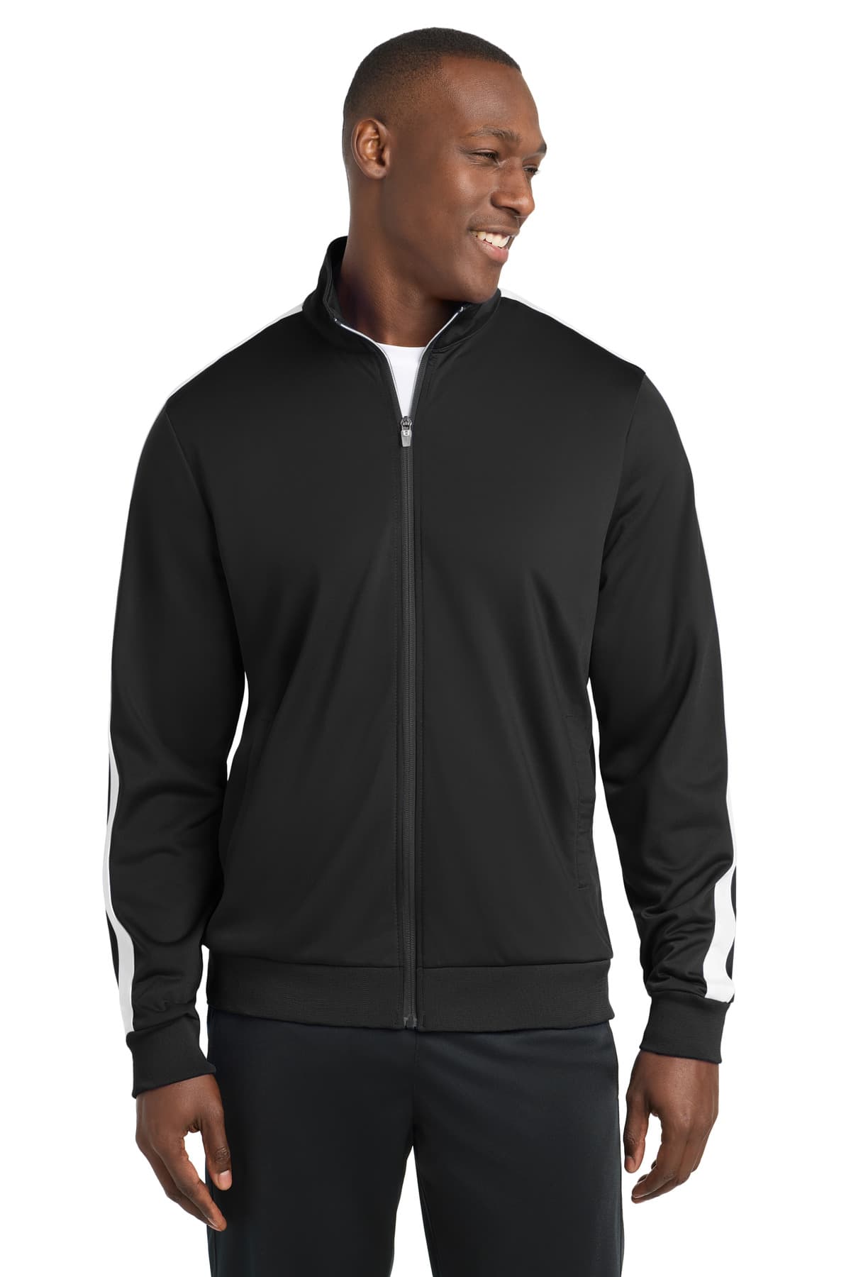 Sport-Tek ® Tricot Sleeve Stripe Track Jacket. JST94 thumbnail 3