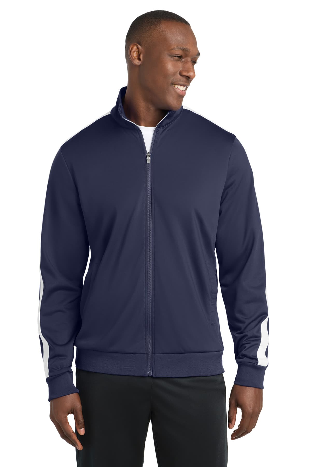 Sport-Tek ® Tricot Sleeve Stripe Track Jacket. JST94 thumbnail 4