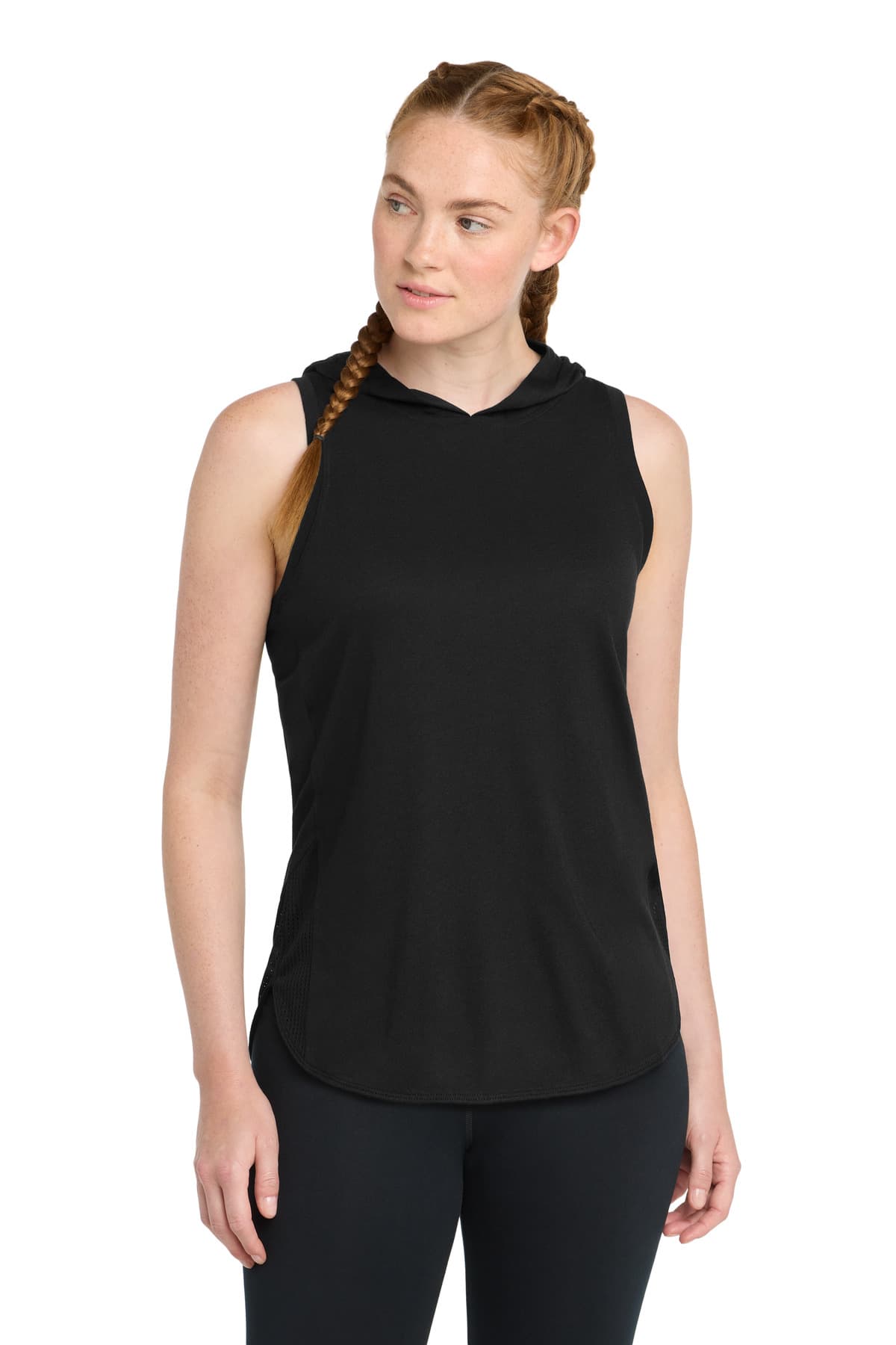 Sport-Tek ® Women's PosiCharge ® Tri-Blend Wicking Draft Hoodie Tank. LST410 thumbnail 2