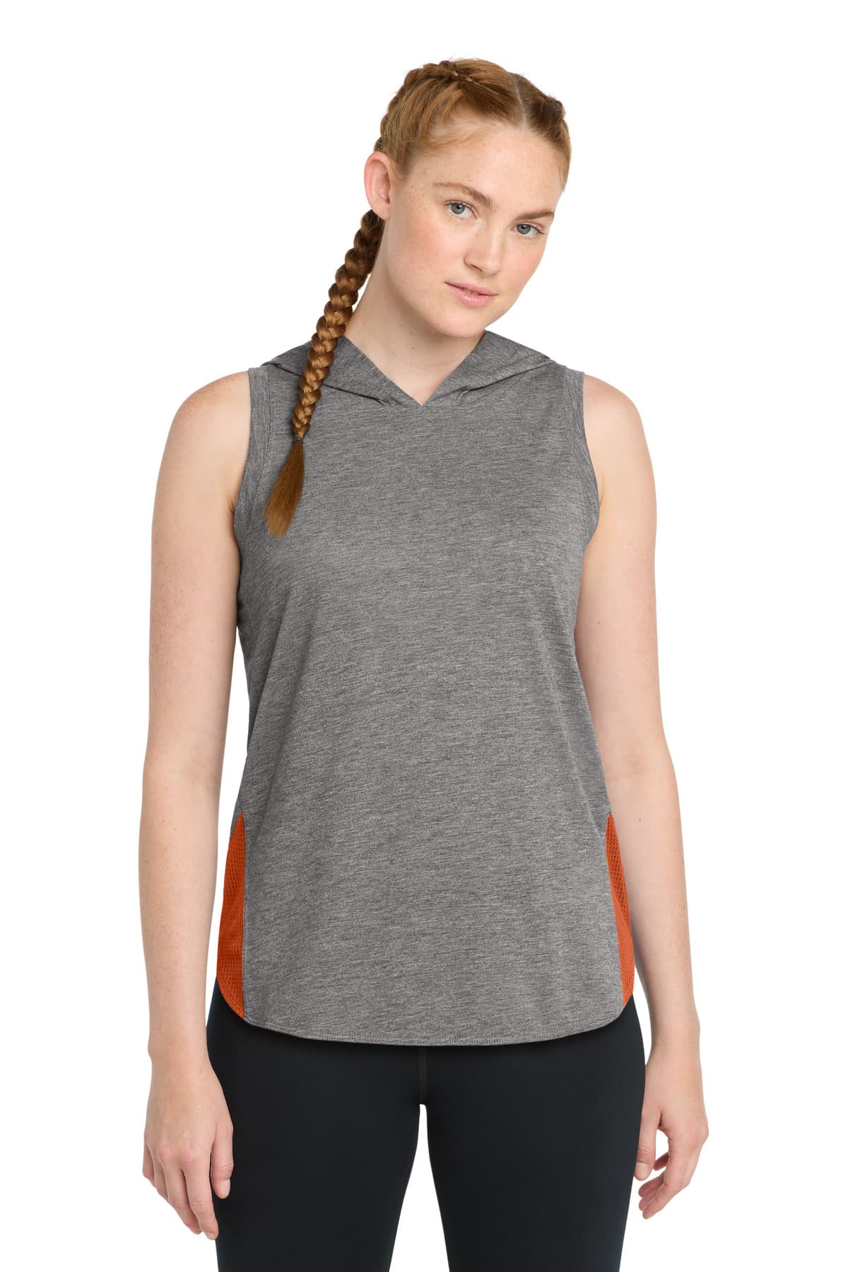Sport-Tek ® Women's PosiCharge ® Tri-Blend Wicking Draft Hoodie Tank. LST410 thumbnail 4