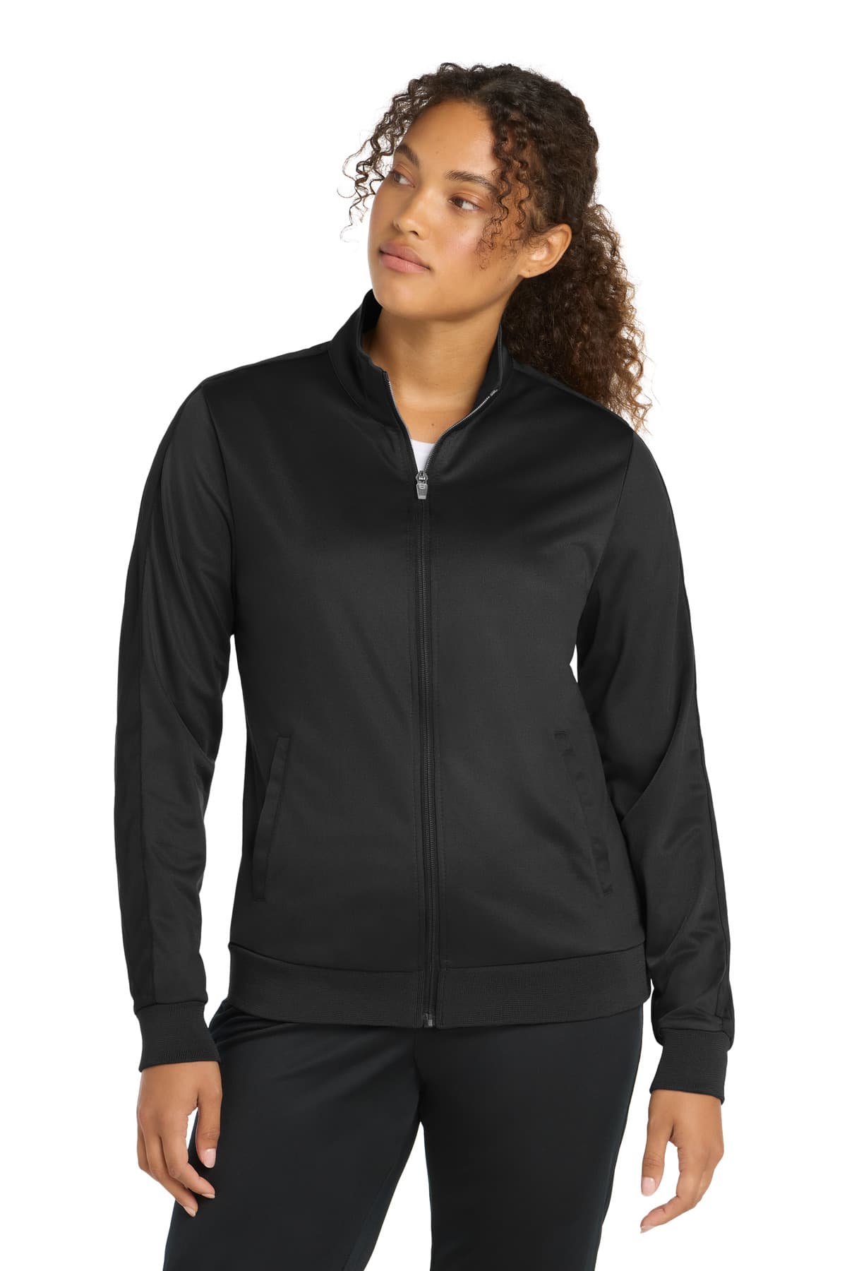 Sport-Tek ® Ladies Tricot Sleeve Stripe Track Jacket. LST94 thumbnail 2