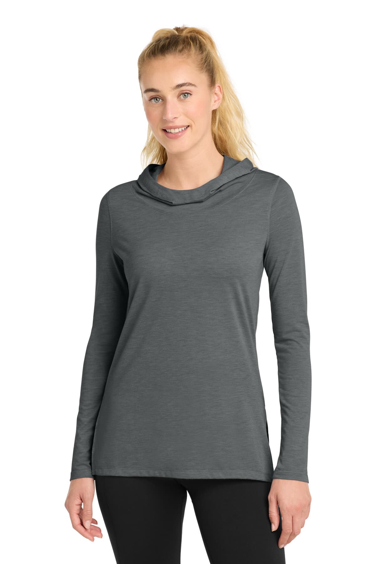 Sport-Tek ® Women's PosiCharge ® Tri-Blend Wicking Long Sleeve Hoodie LST406 thumbnail 3