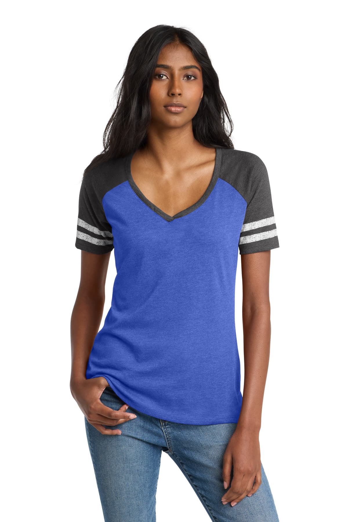 District ® Women's Game V-Neck Tee. DM476 thumbnail 4