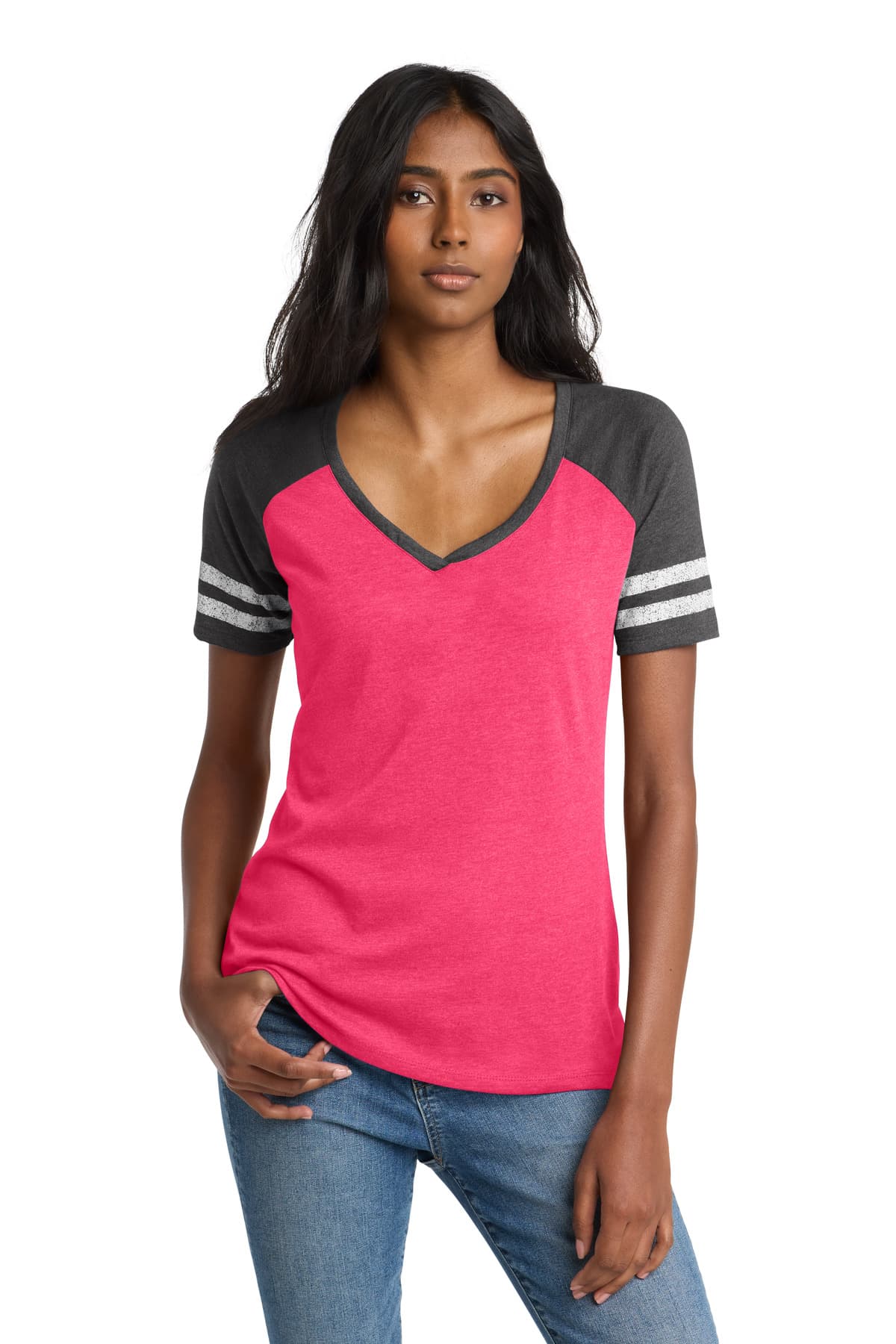 District ® Women's Game V-Neck Tee. DM476 thumbnail 5
