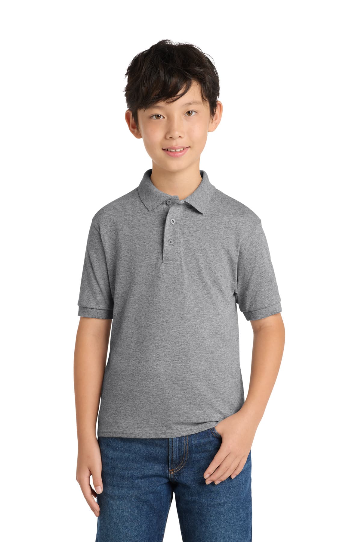 Port & Co  Youth Core Blend Jersey Knit Polo. KP55Y thumbnail 2