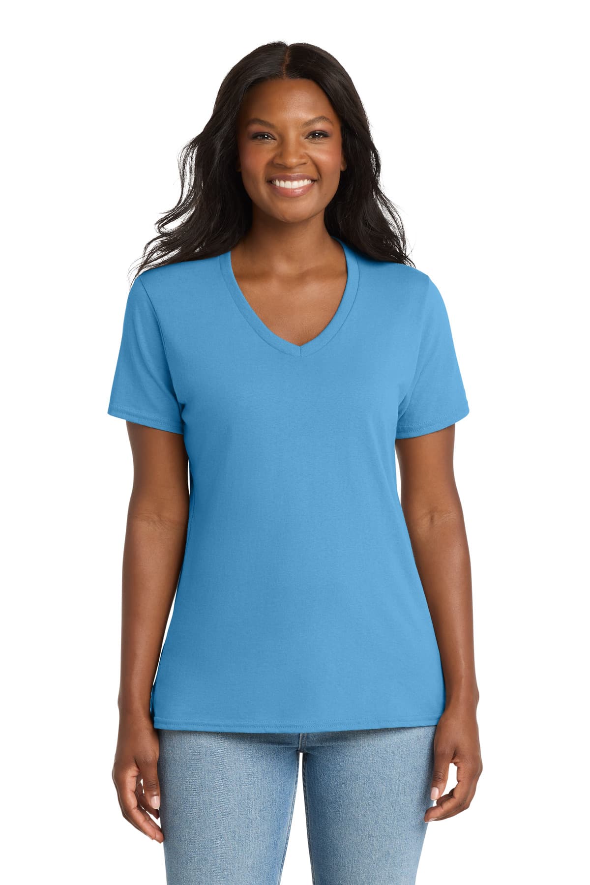 Port & Co  Women's Core Cotton V-Neck Tee. LPC54V thumbnail 2