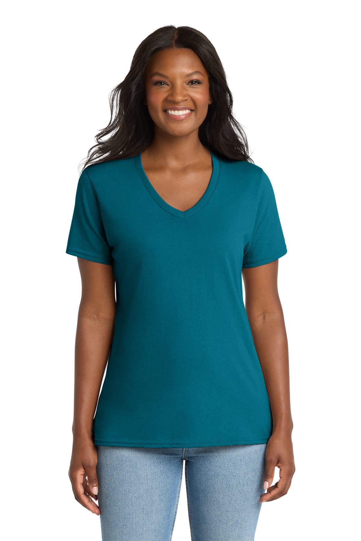 Port & Co ™ Women's Core Cotton V-Neck Tee. LPC54V thumbnail 4