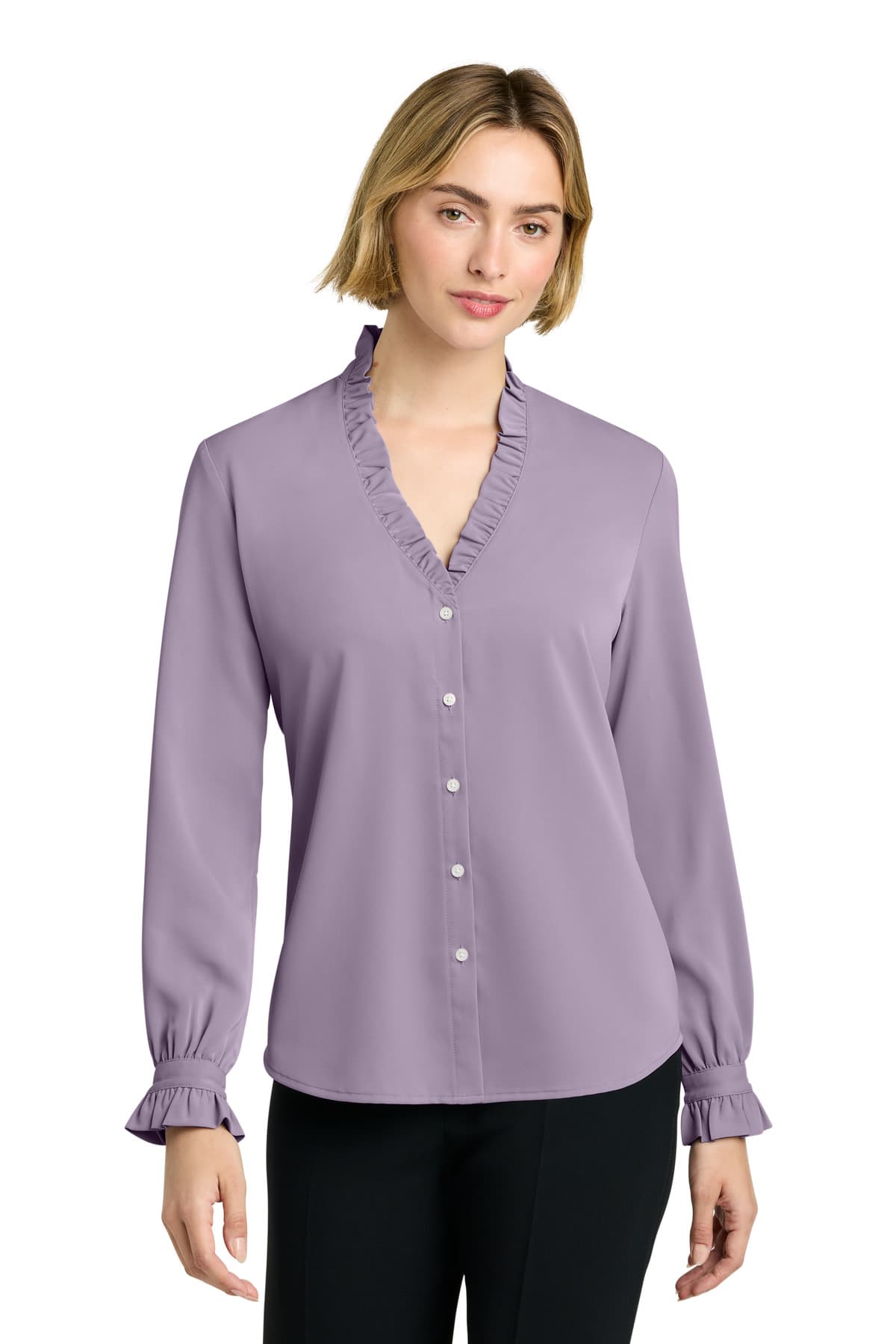 Brooks Brothers ® Women's Long Sleeve Ruffle Collar Blouse BB18011 thumbnail 4