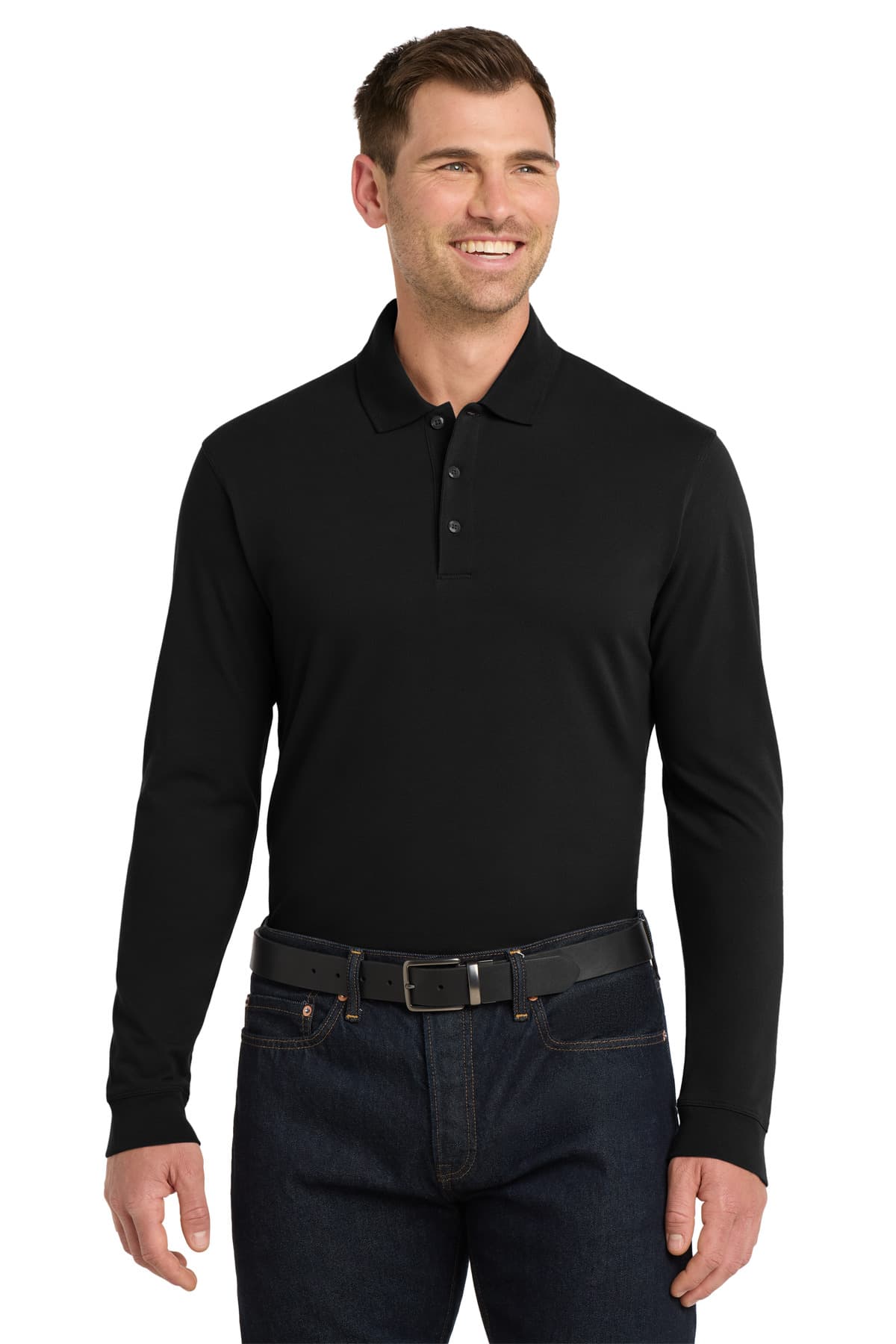 Port Authority ® EZCotton ® Long Sleeve Polo. K8000LS thumbnail 2