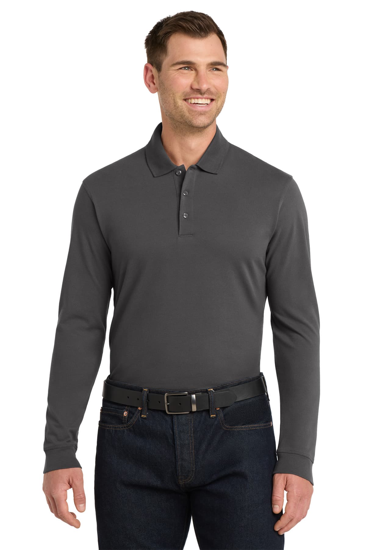 Port Authority ® EZCotton ® Long Sleeve Polo. K8000LS thumbnail 4