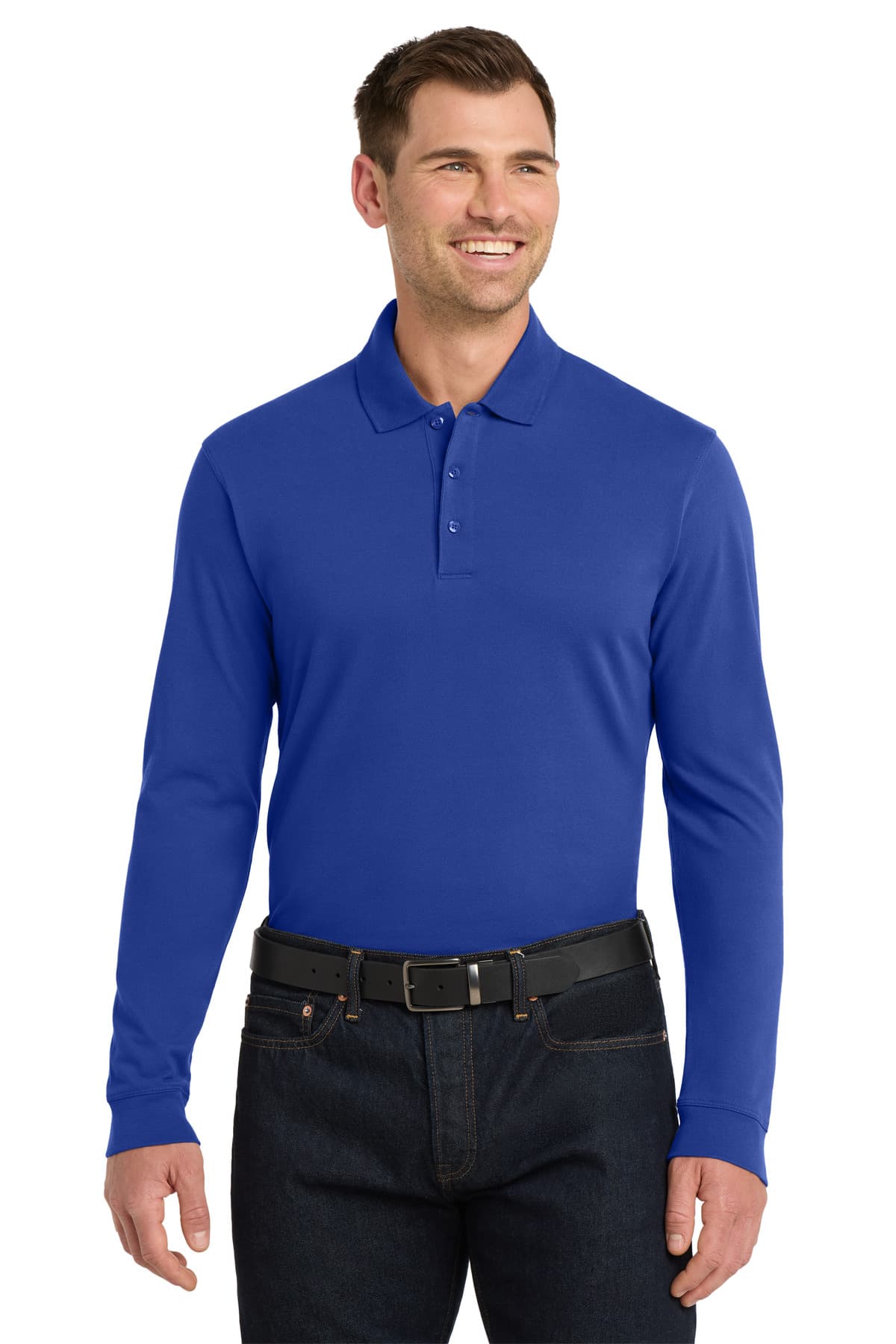 Port Authority ® EZCotton ® Long Sleeve Polo. K8000LS thumbnail 5