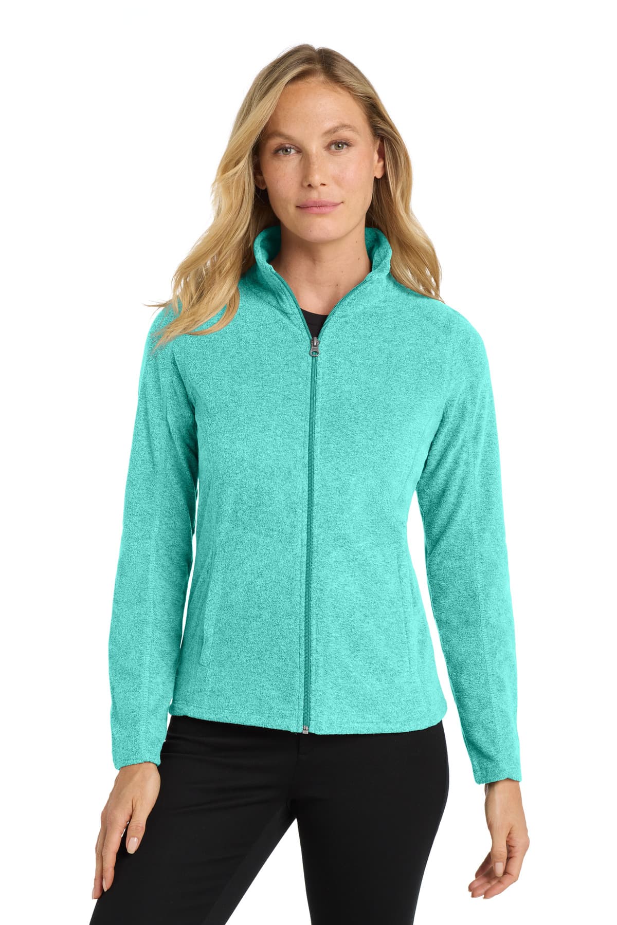 Port Authority ® Women's Heather Microfleece Full-Zip Jacket. L235 thumbnail 2