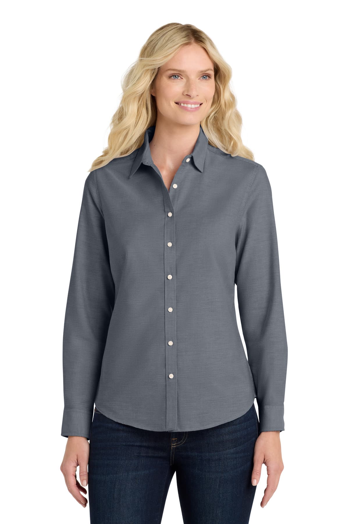 Port Authority ® Women's SuperPro  Oxford Shirt. L658 thumbnail 2
