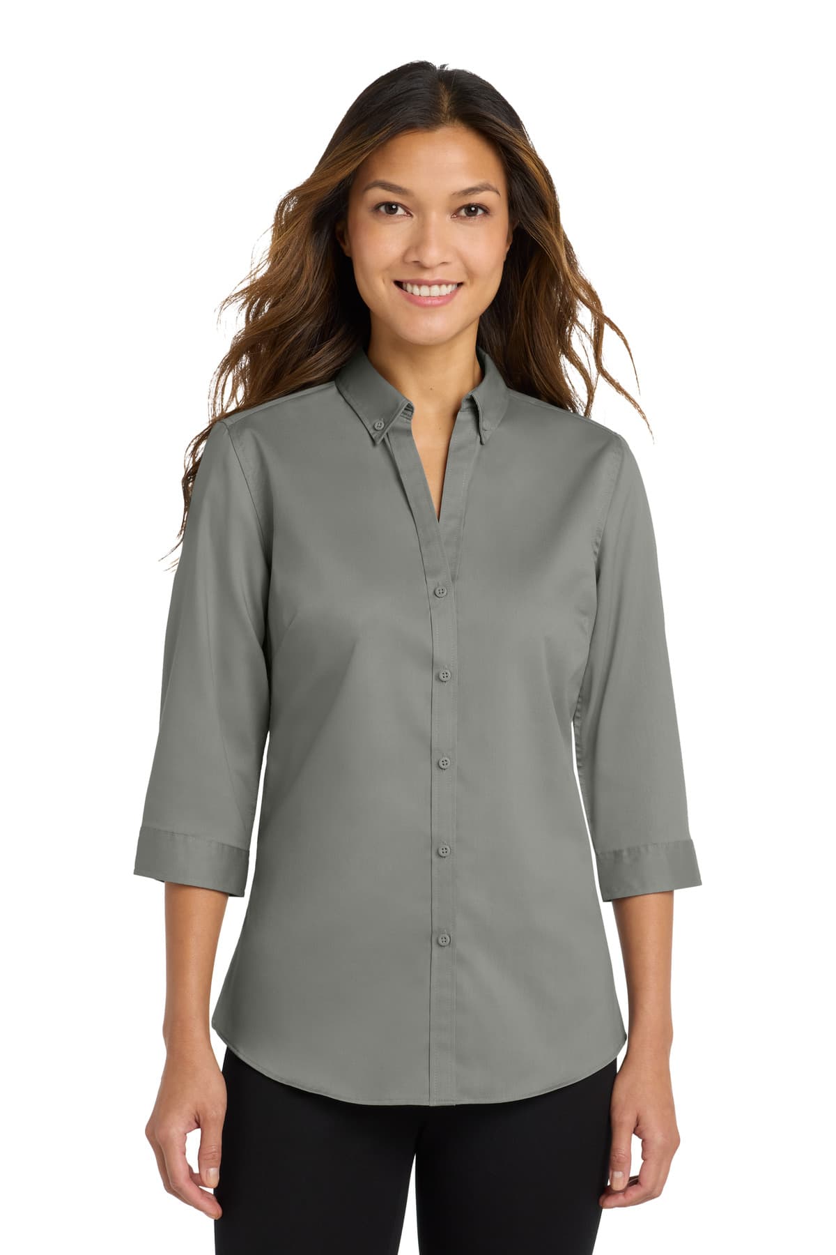 Port Authority ® Women's 3/4-Sleeve SuperPro  Twill Shirt. L665 thumbnail 3