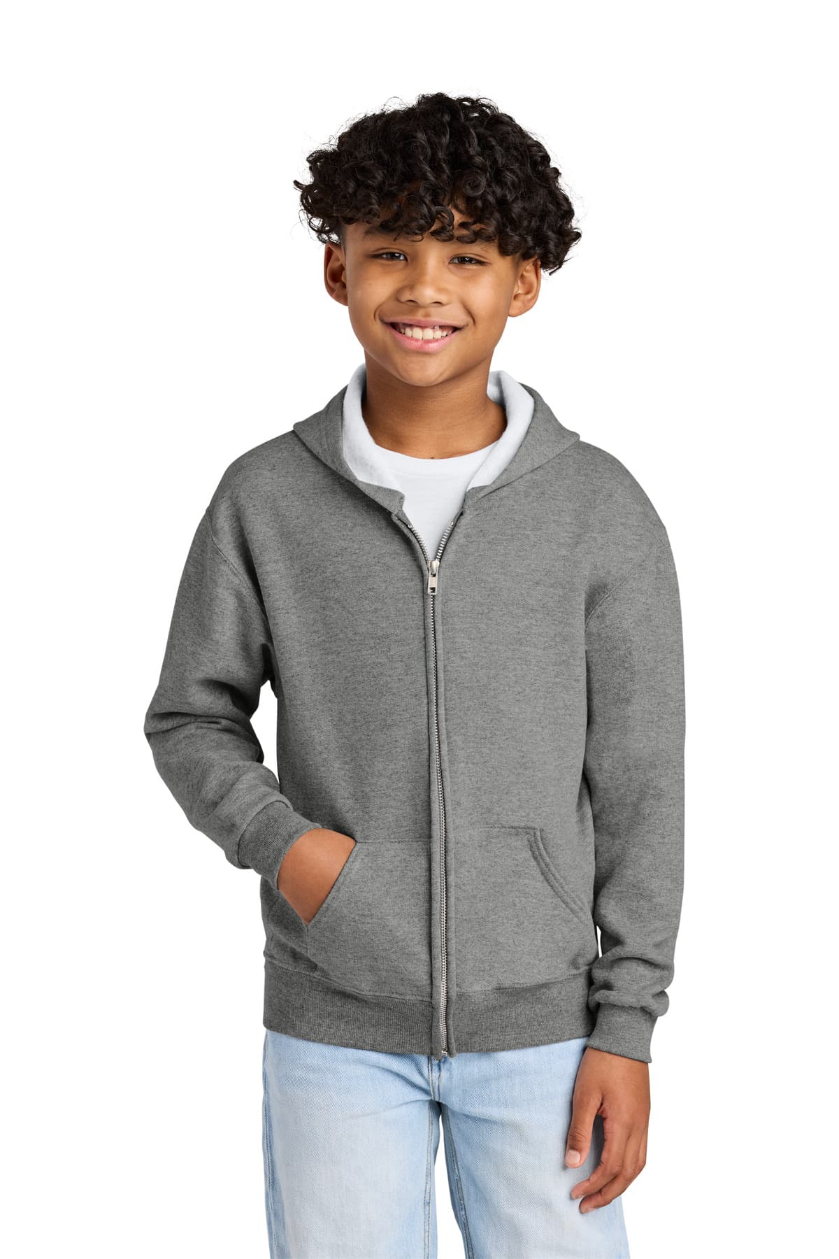 Jerzees ® - Youth NuBlend ® Full-Zip Hooded Sweatshirt. 993B thumbnail 3