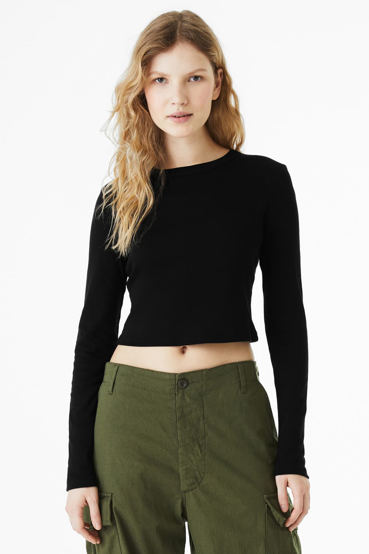 BELLA+CANVAS ® Women's Micro Rib Long Sleeve Baby Tee BC1501 thumbnail 4