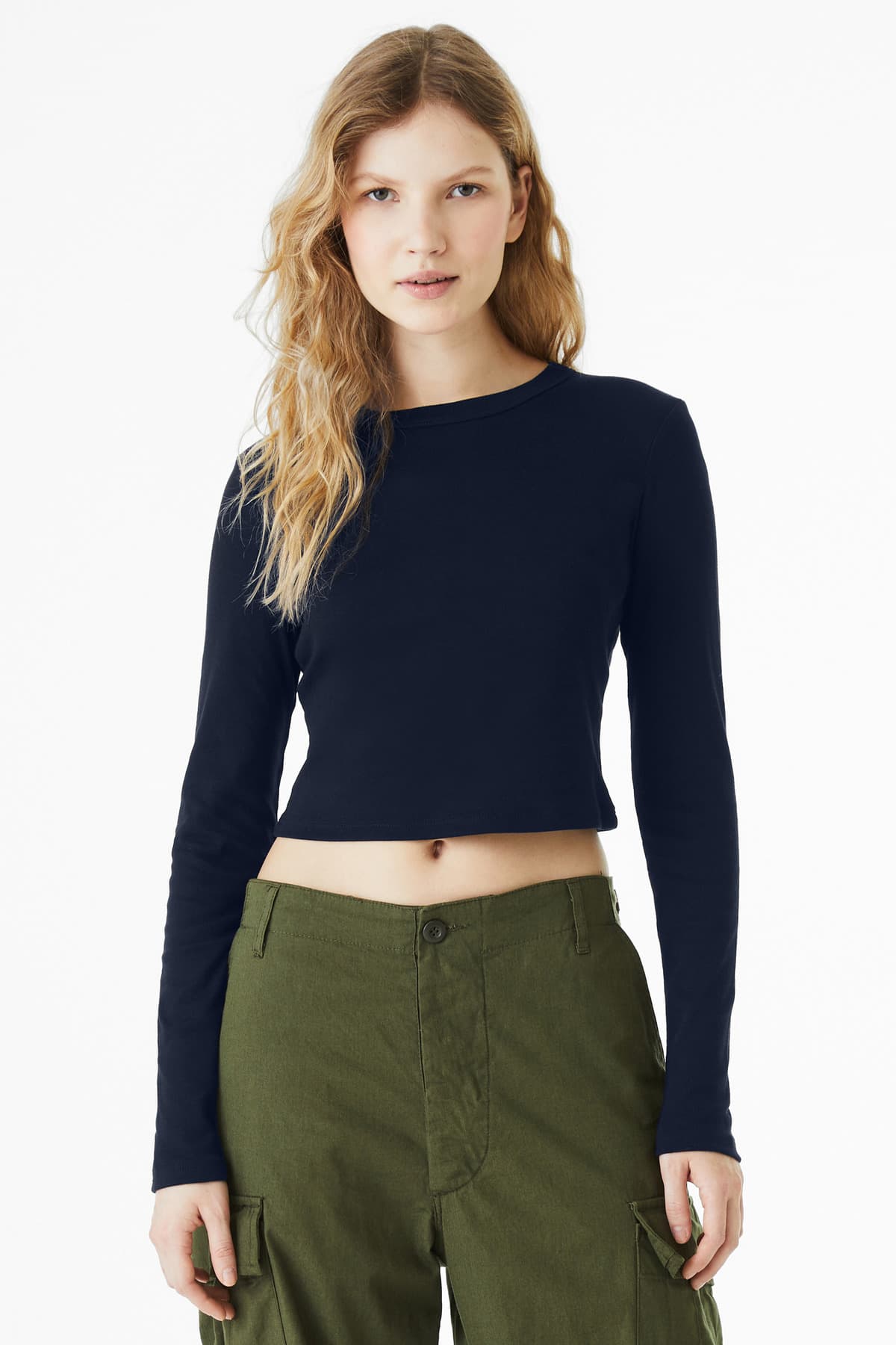 BELLA+CANVAS ® Women's Micro Rib Long Sleeve Baby Tee BC1501 thumbnail 3