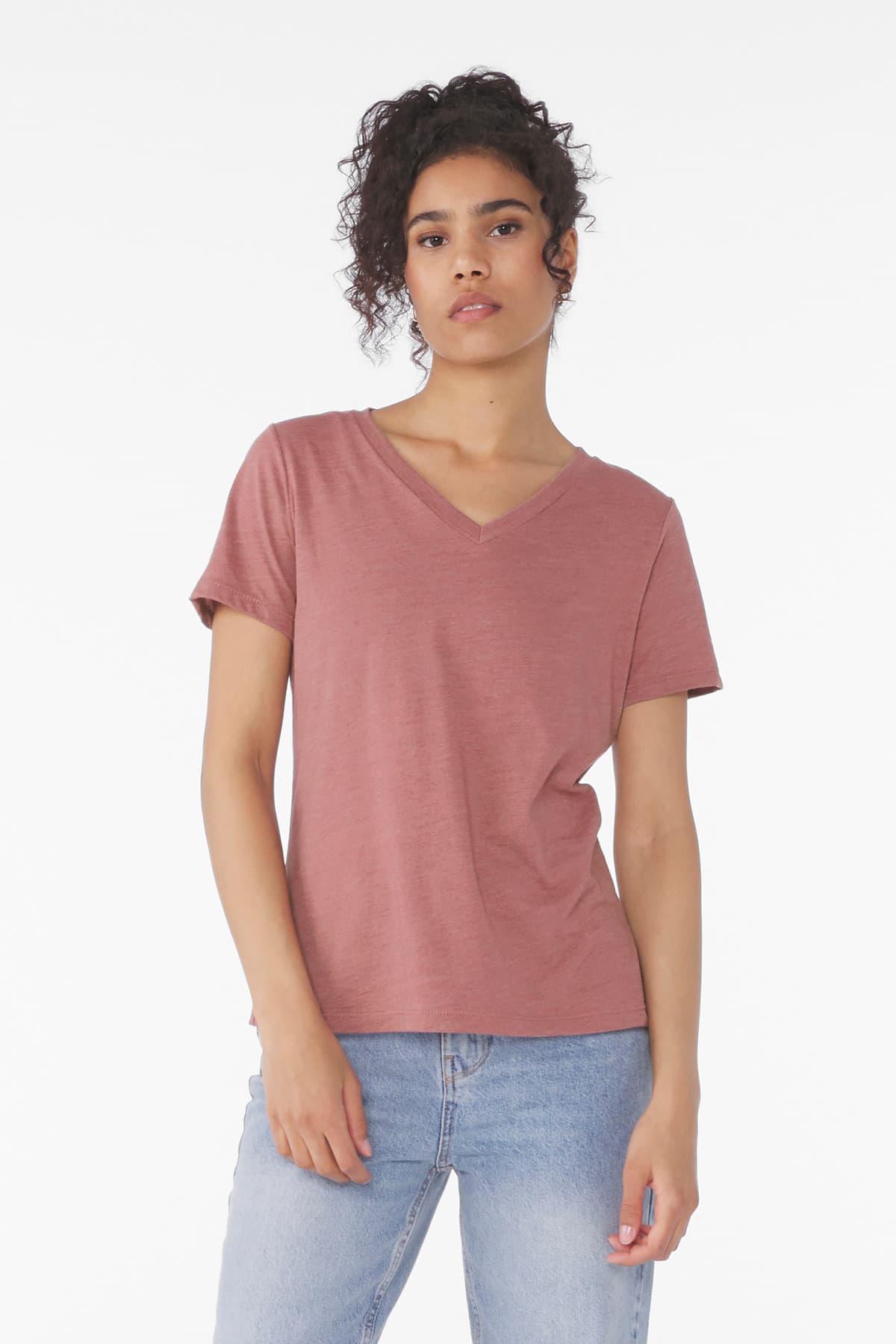 BELLA+CANVAS ® Women's Relaxed Heather CVC V-Neck Tee BC6405CVC thumbnail 3