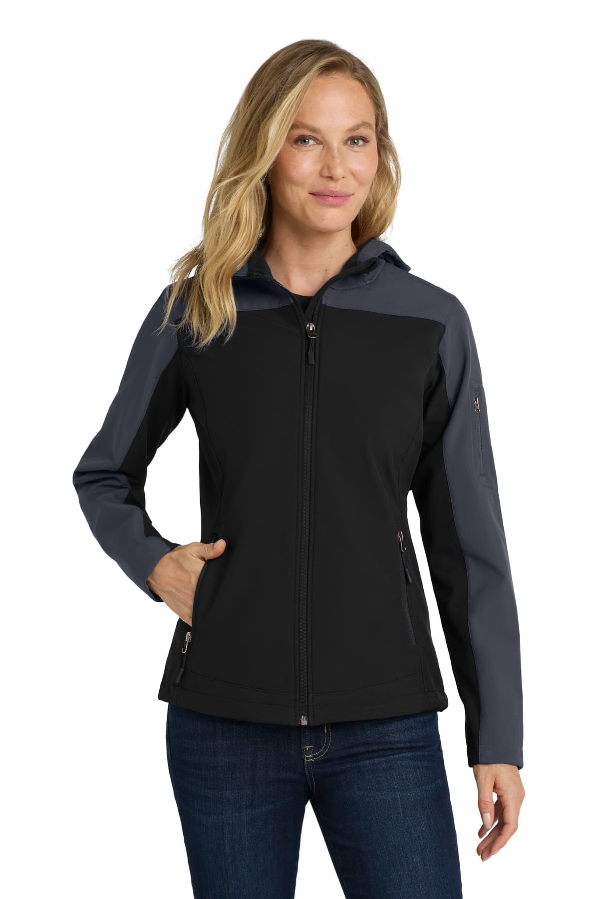 Port Authority ® Women's Hooded Core Soft Shell Jacket. L335 thumbnail 2