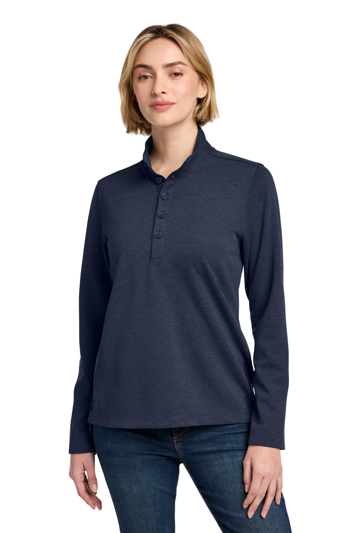 Brooks Brothers ® Women's Mid-Layer Stretch 1/2-Button BB18203 thumbnail 3