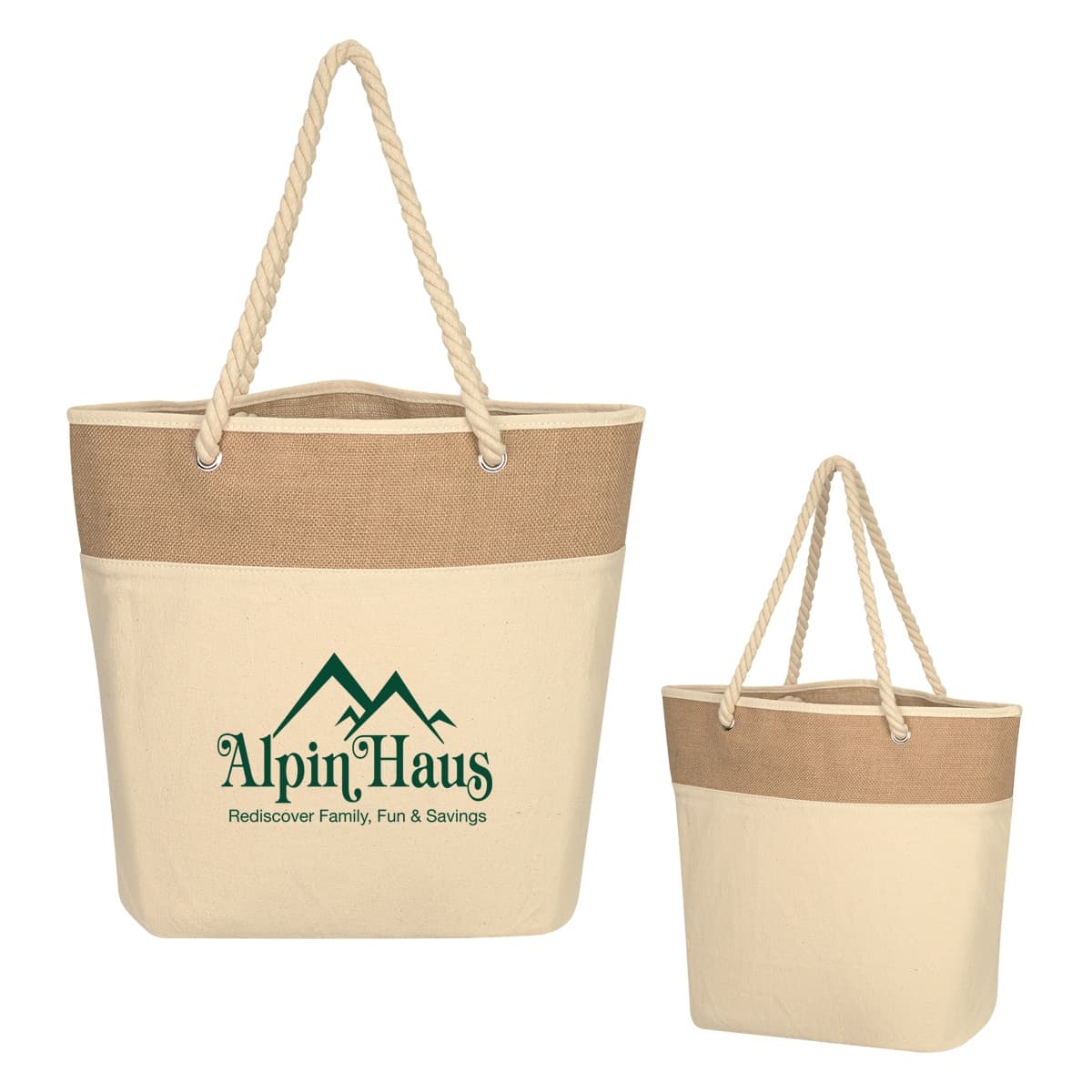 Burlap Rope Tote Bag - Image 1
