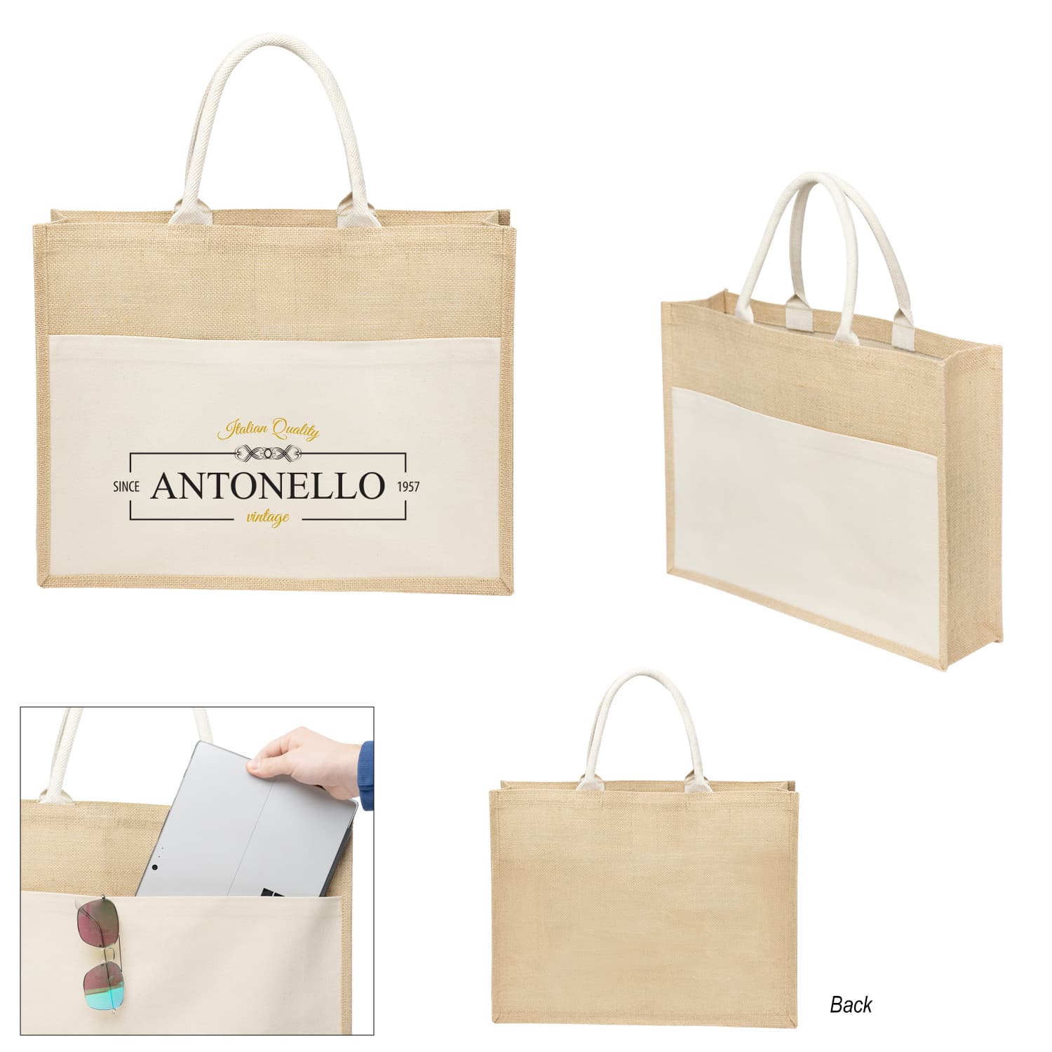 Julia Jute Tote Bag - Image 1