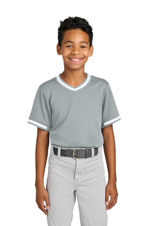 Sport-Tek ® Youth Tough Mesh V-Neck Baseball Jersey YST221