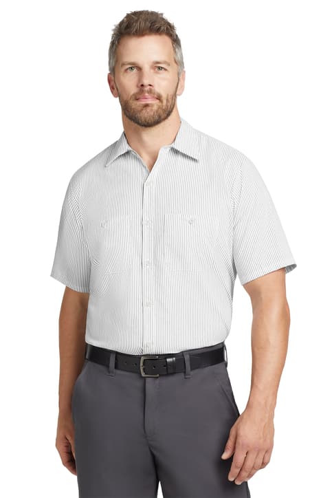 Red Kap ® Short Sleeve Striped Industrial Work Shirt. CS20