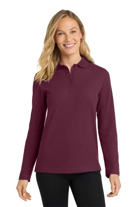 Port Authority ® Women's Silk Touch™ Long Sleeve Polo. L500LS