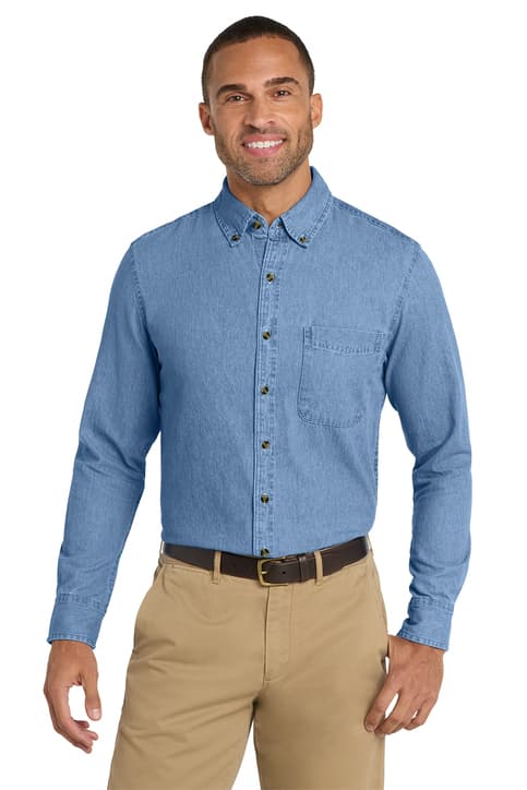 Port & Co ™ Long Sleeve Value Denim Shirt. SP10