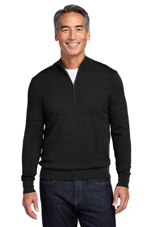 Brooks Brothers ® Washable Merino Birdseye 1/4-Zip Sweater BB18412
