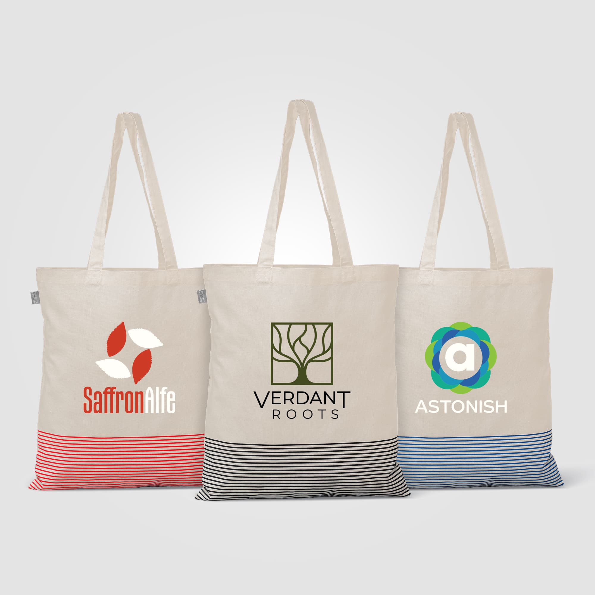 Aro Recycled 5oz Cotton Micro Stripe Tote Bag - 9.7L