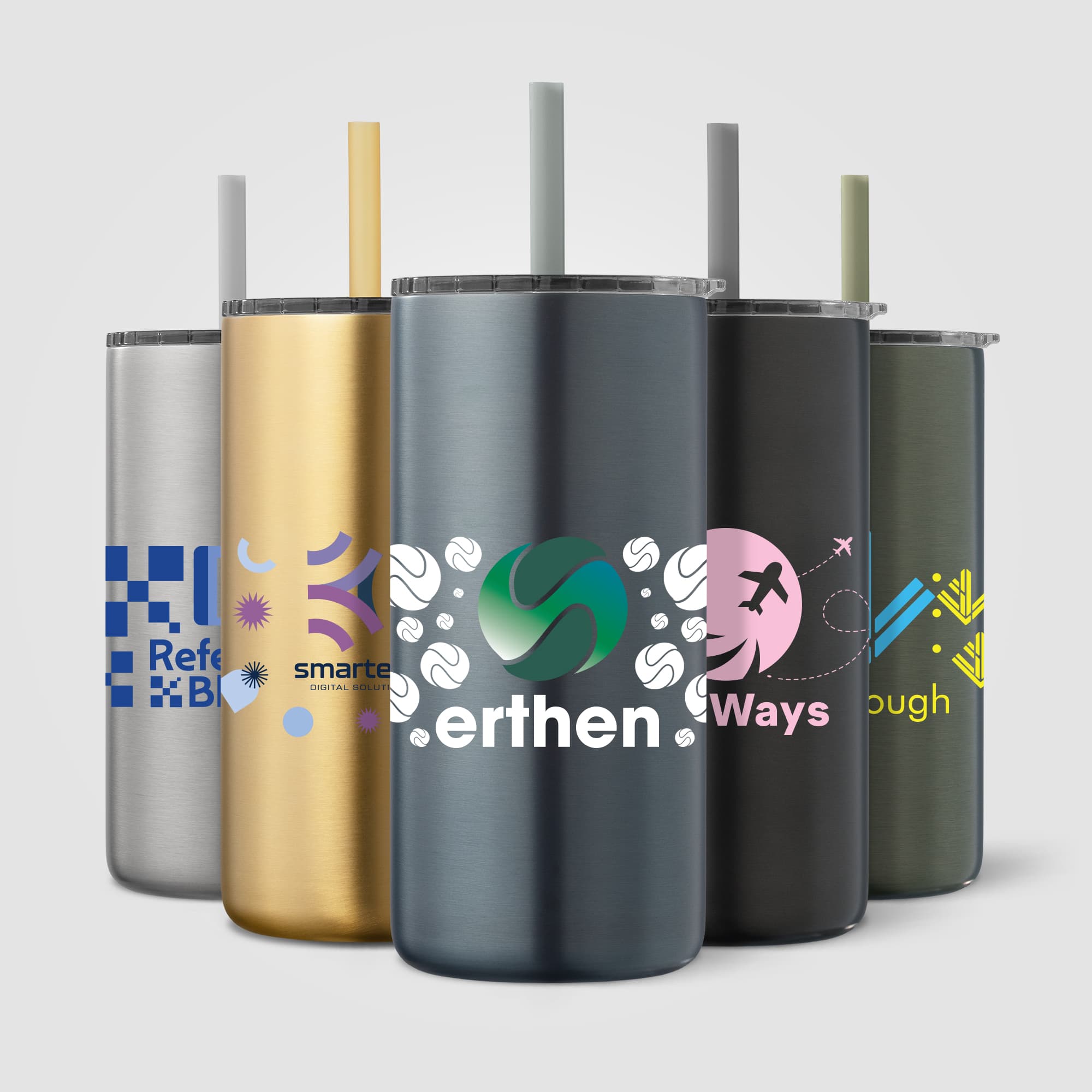 Borealis Stainless Steel Straw Tumbler - 16 oz.