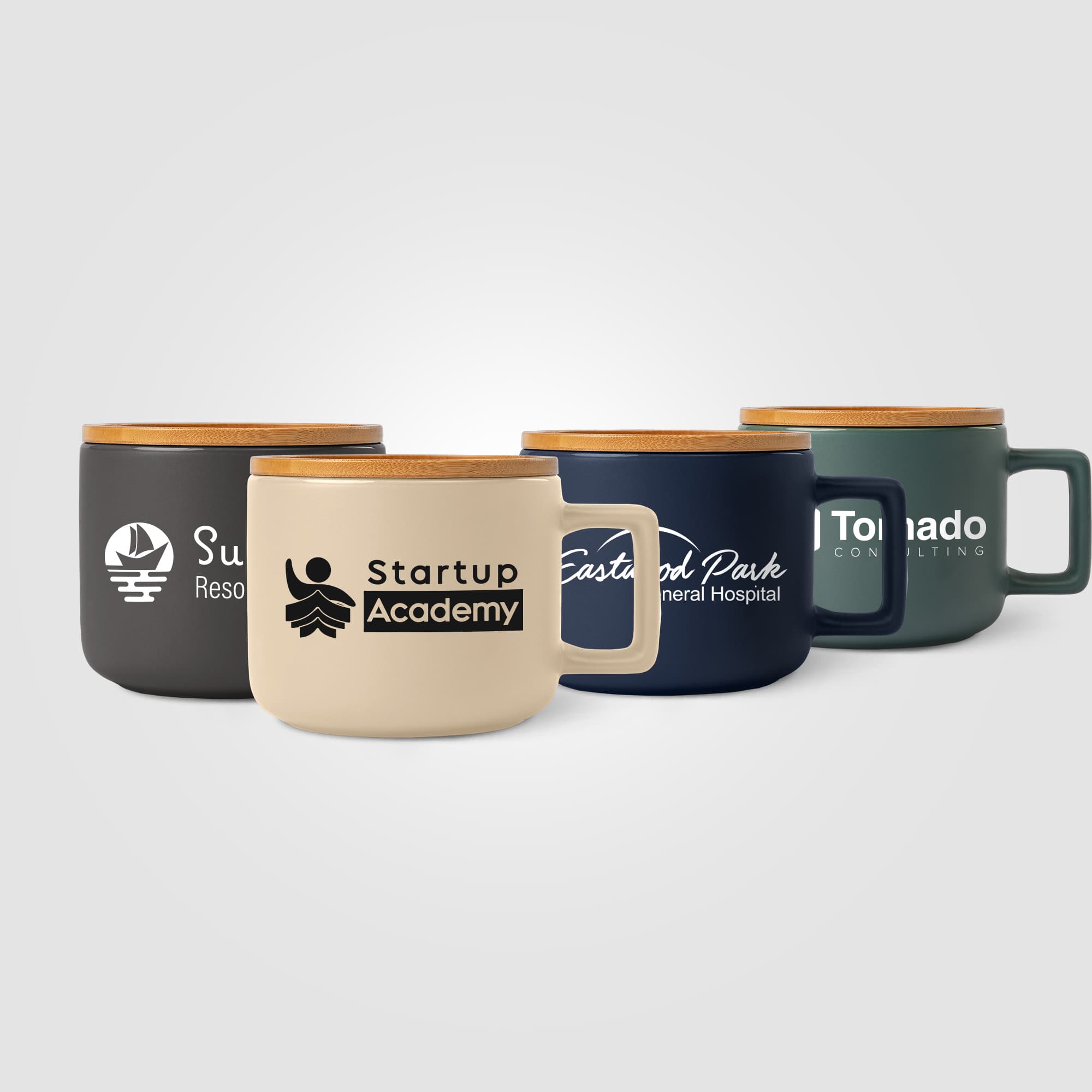 Café Virtuoso - 12 oz. Ceramic Mug with Bamboo Lid - Image 1
