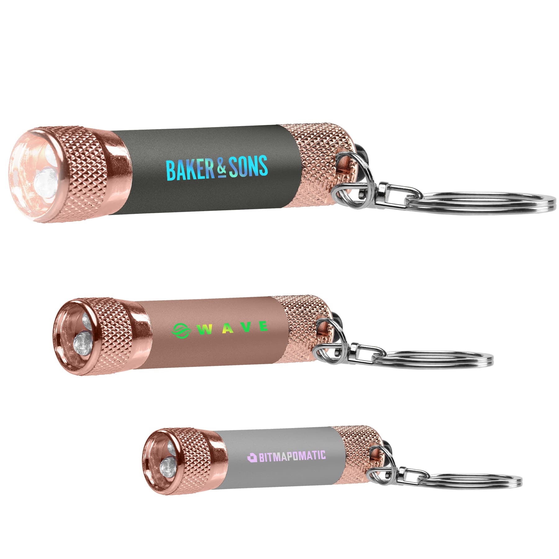 Chroma Softy Rose Gold Metallic - LED Flashlight with Keyring - Image 1