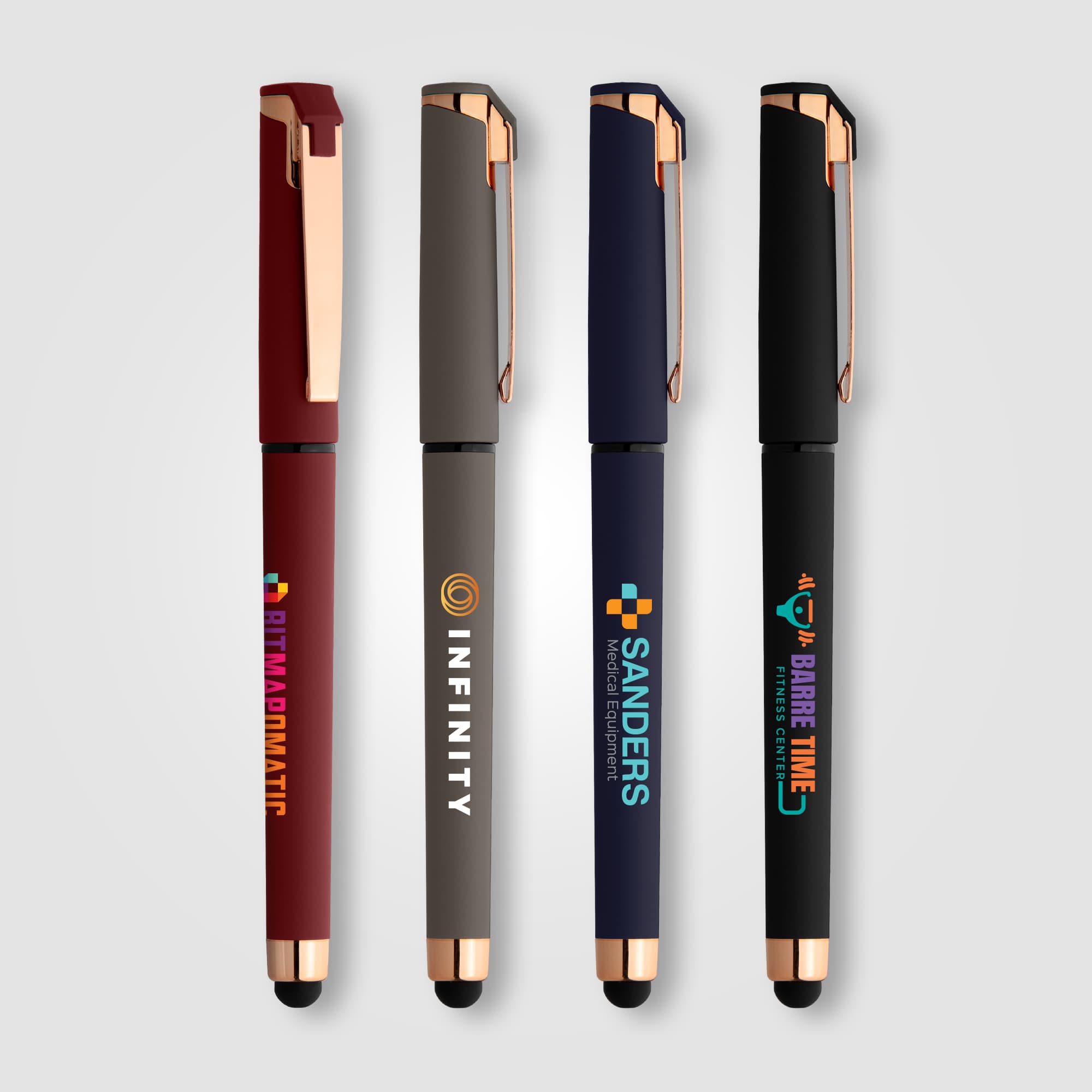 Islander Softy Rose Gold Gel Pen with Stylus - Image 1
