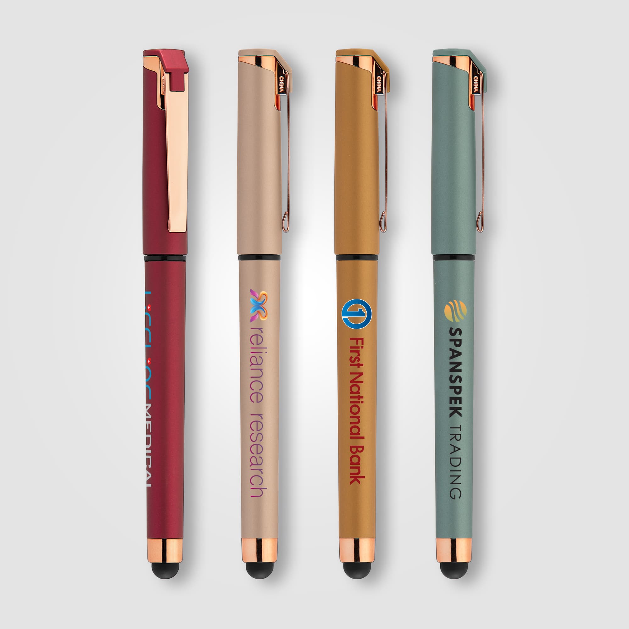 Islander Softy Rose Gold Metallic Designer Gel Pen with Stylus - Image 1