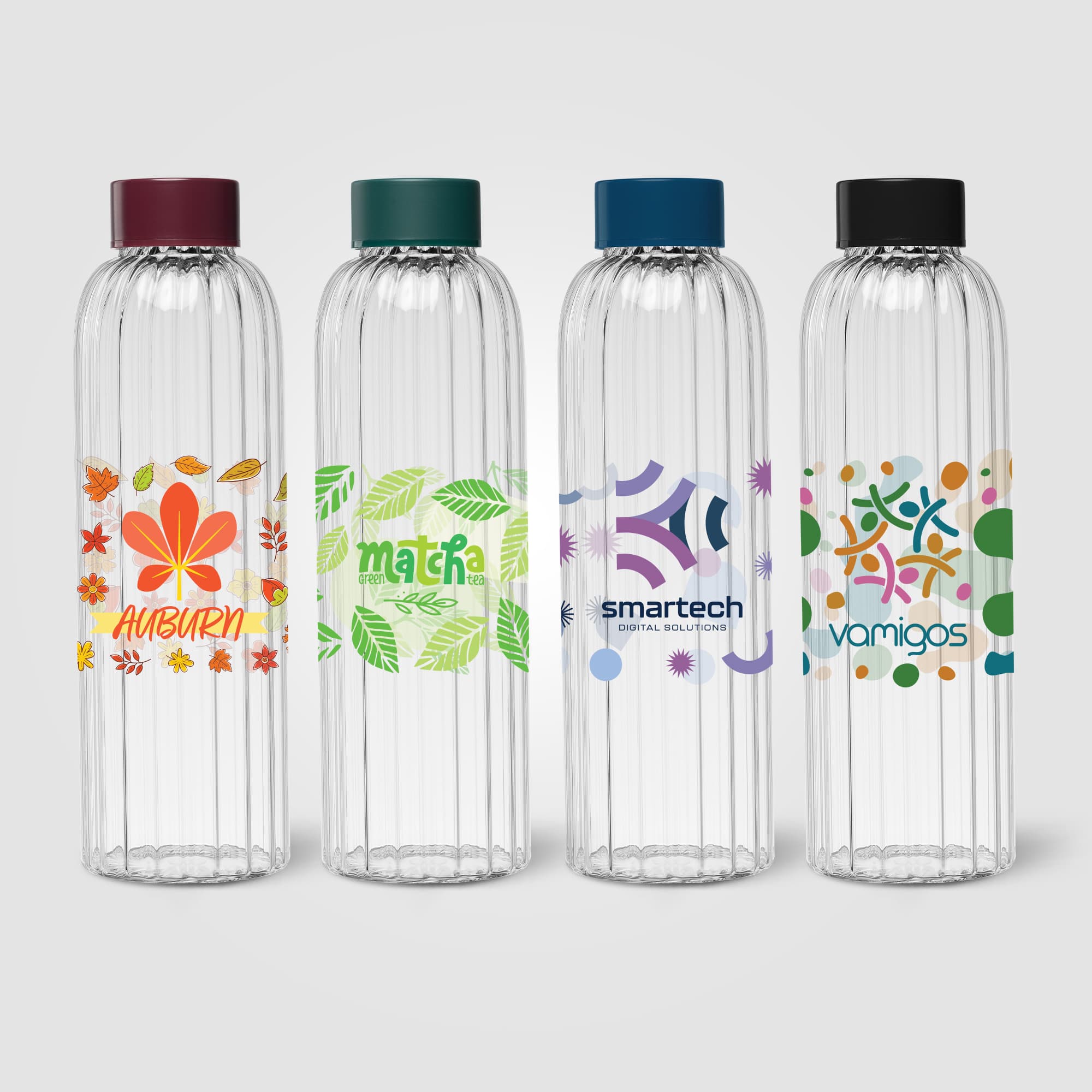Linea Glass Ridged Color Pop Bottle – 21 oz. - Image 1