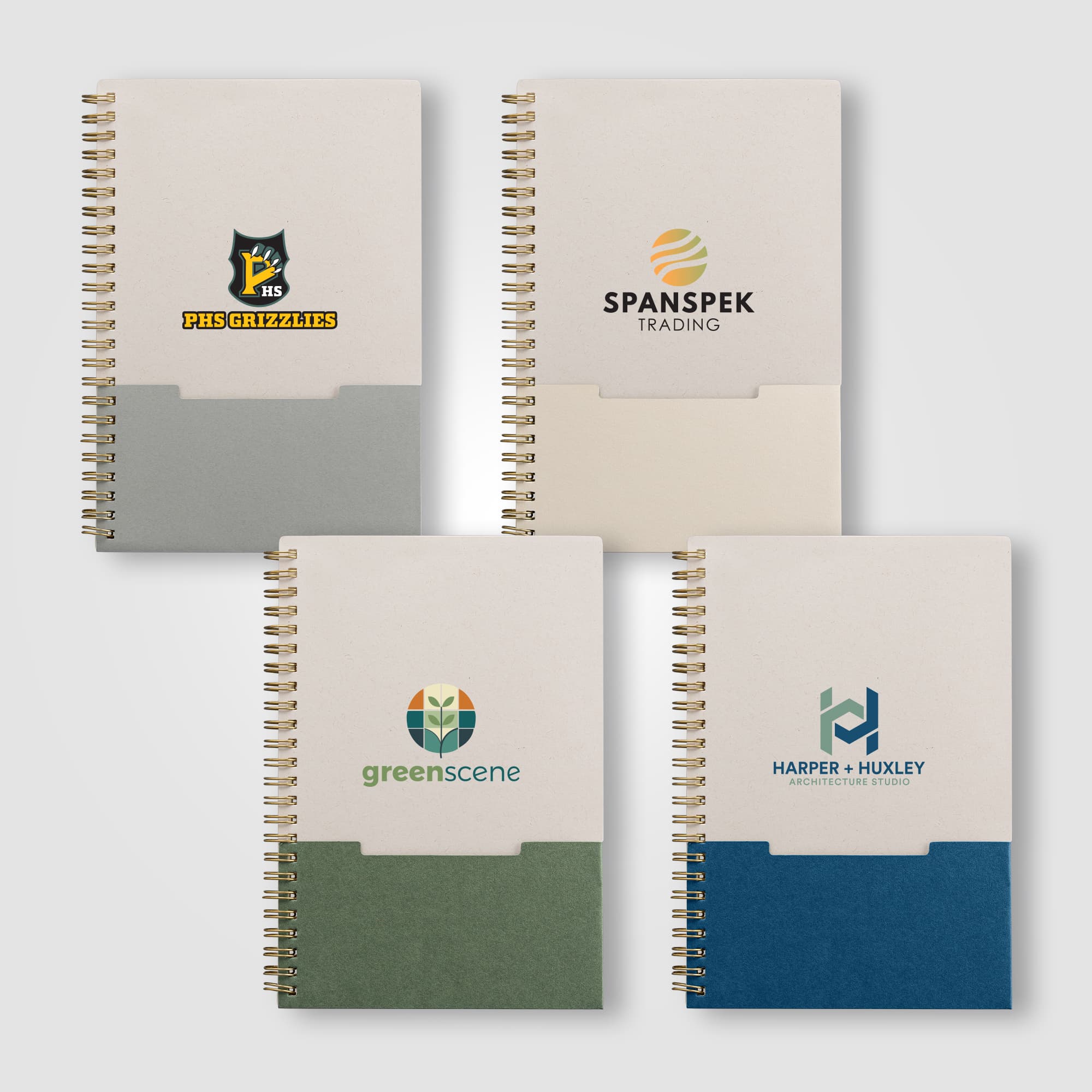 Lino FSC Paper Spiral Binding Vertical Pocket Notebook - A5 - Image 1