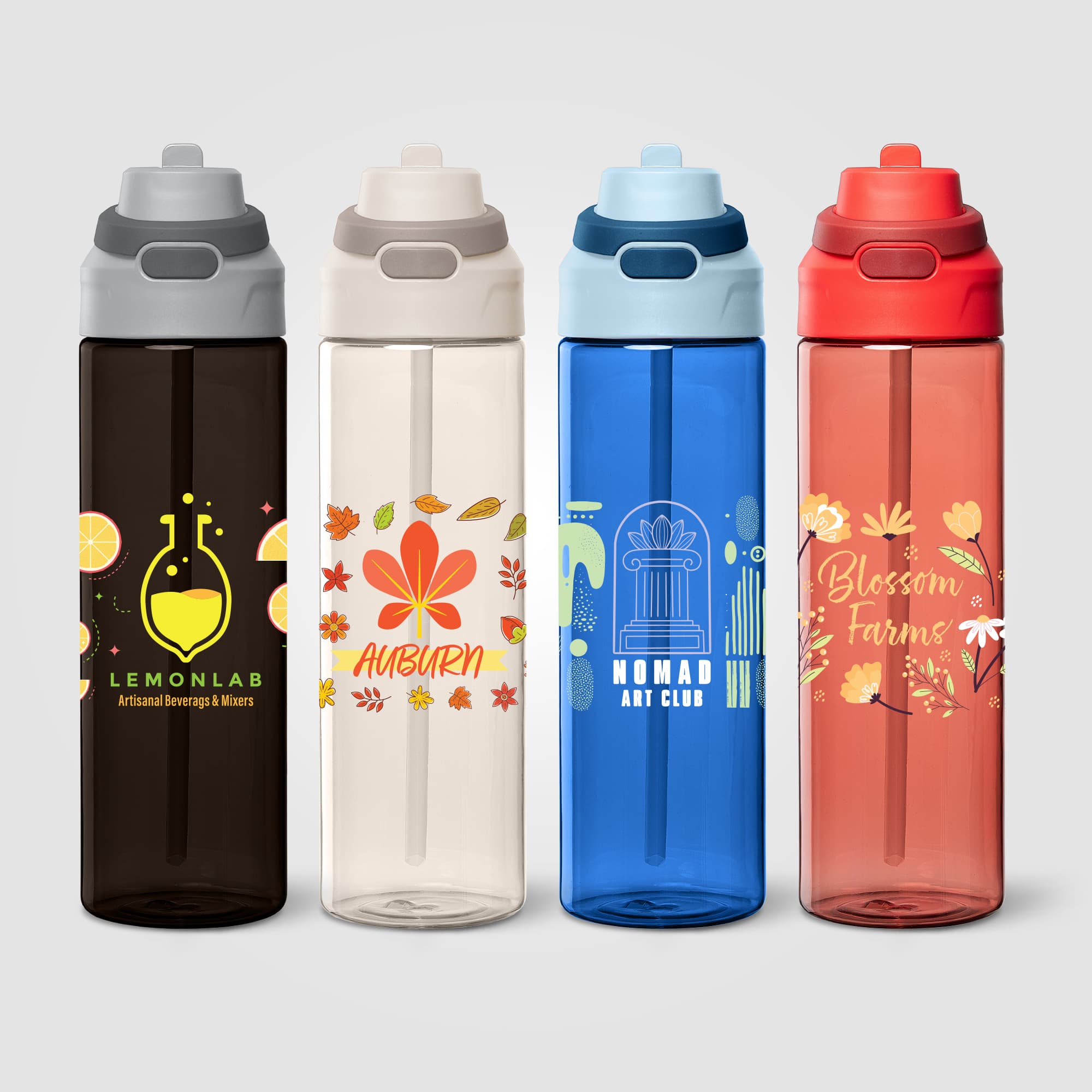 Lynk rPET Flip-Straw Single Wall Bottle - 28 oz.