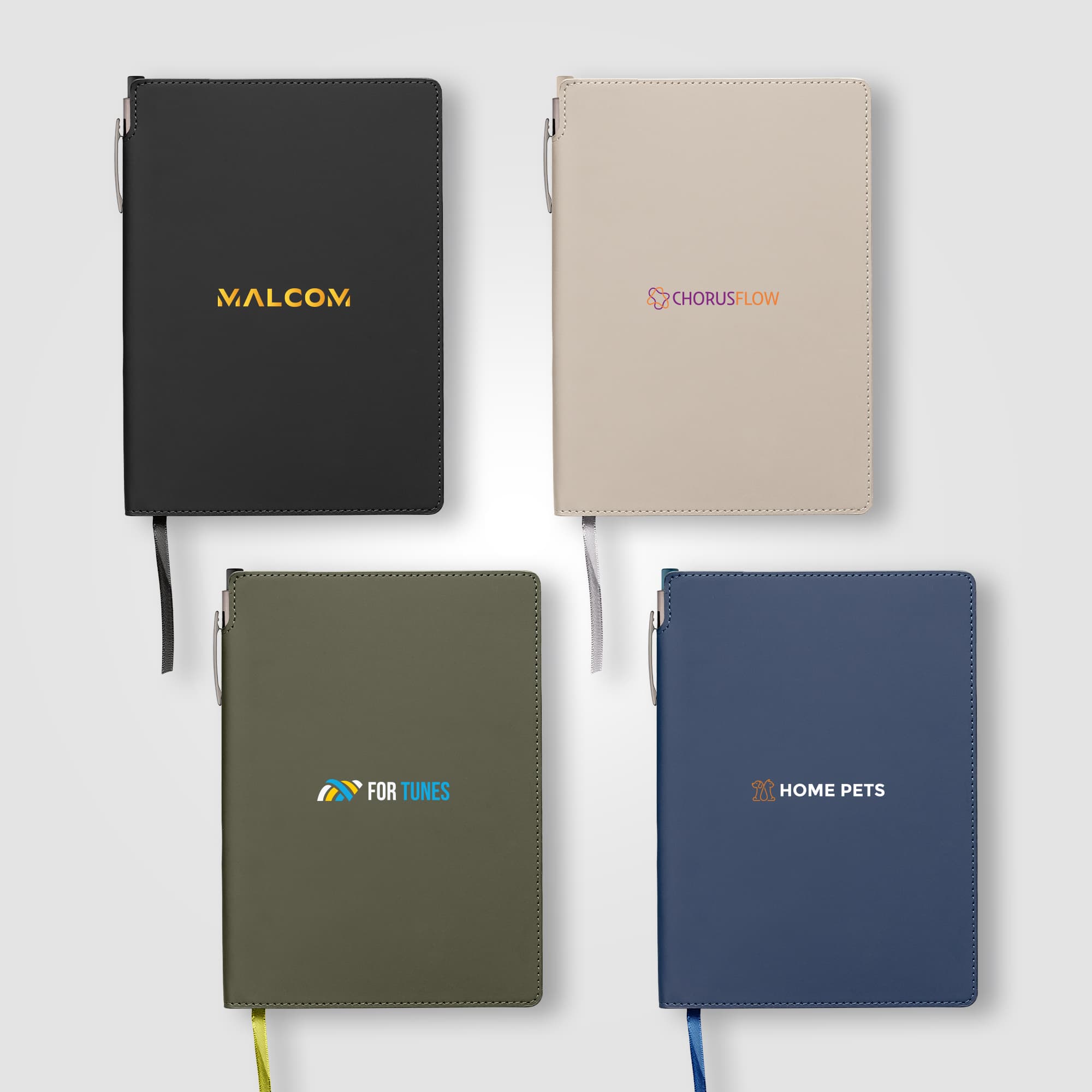 Malmö Recycled PU Extended Pen Loop Journal Pen Set - A5
