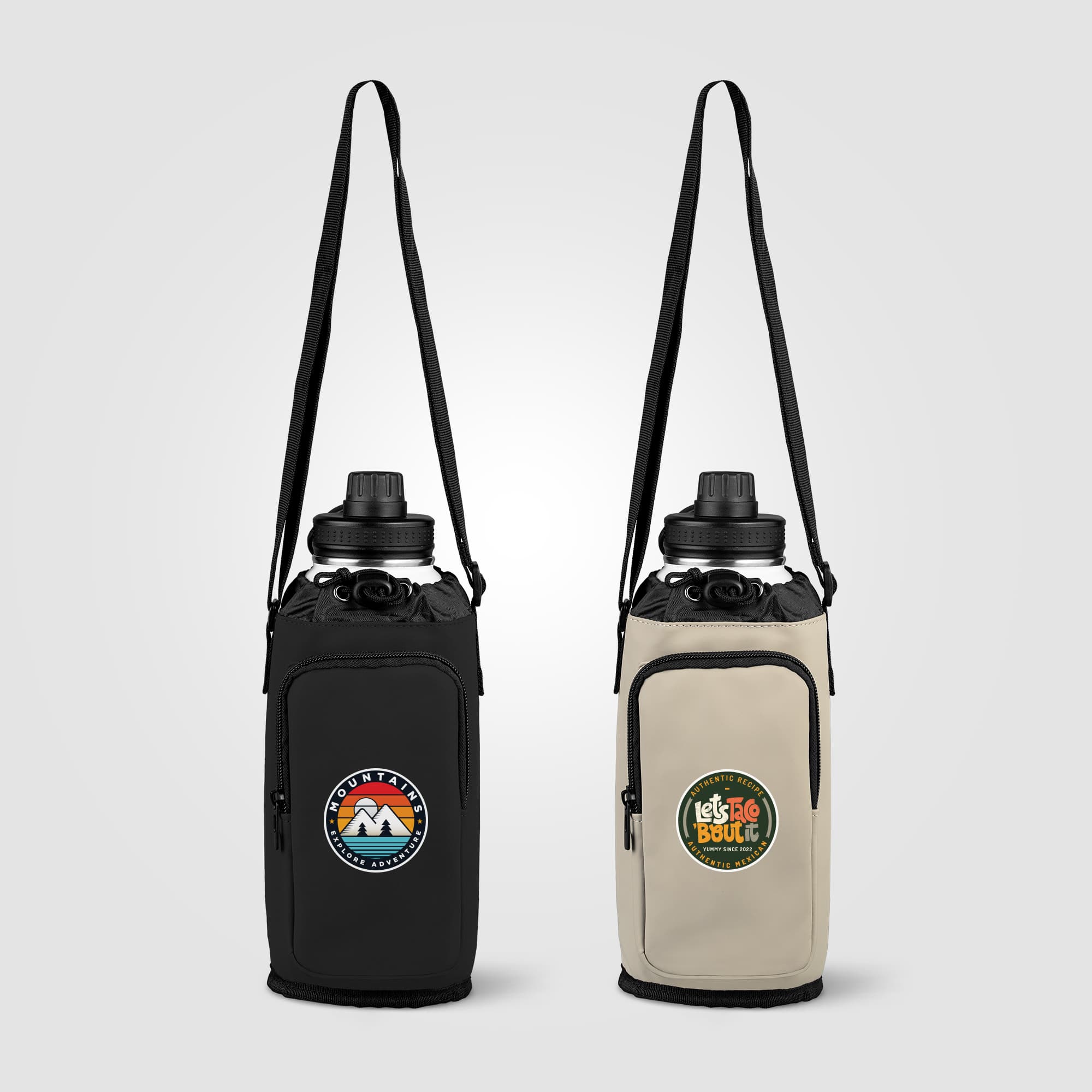 Malmö Recycled PU Zipper Pocket Bottle Bag - 60 oz - Image 1