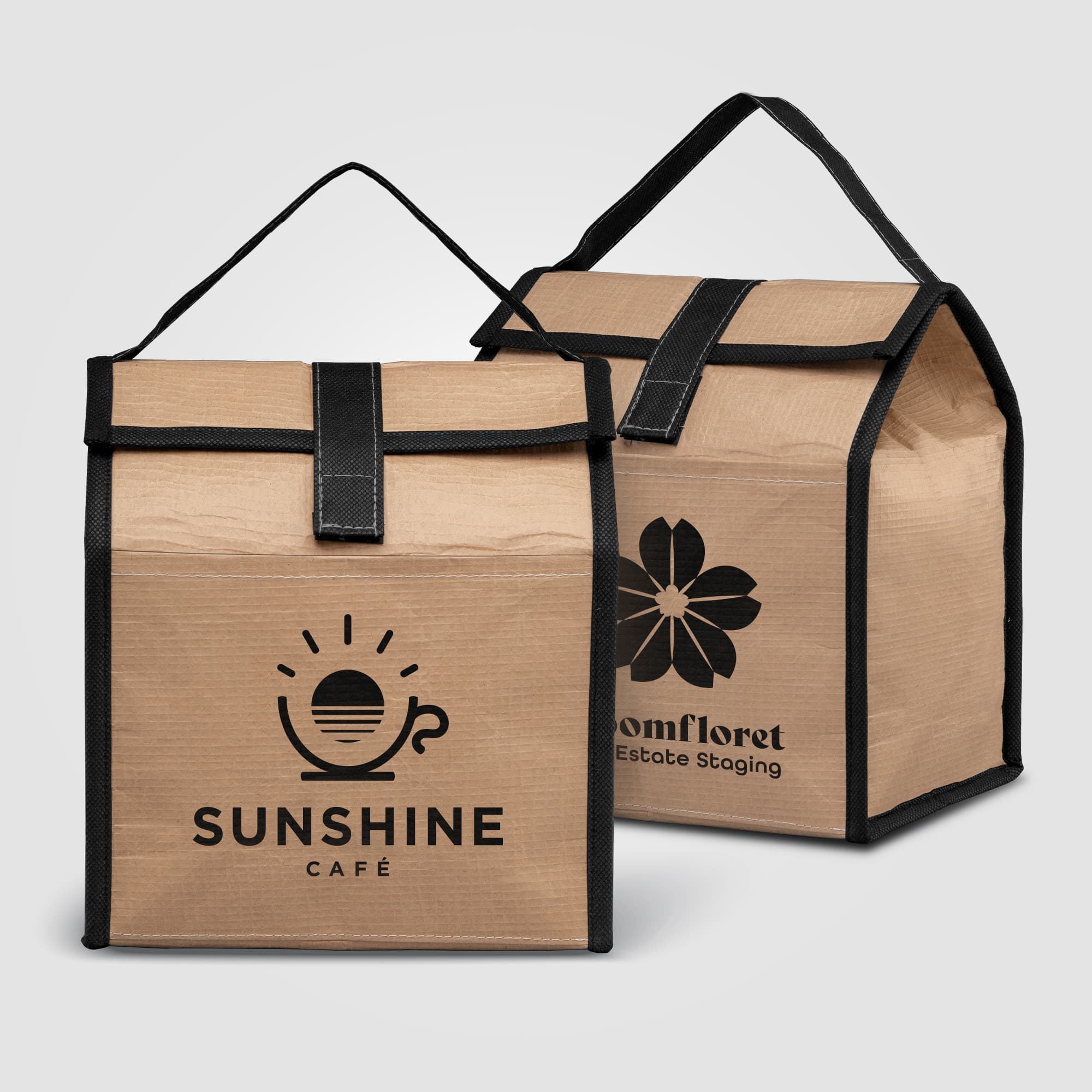 Natural - Woven Paper Cooler Lunch Bag - Image 1