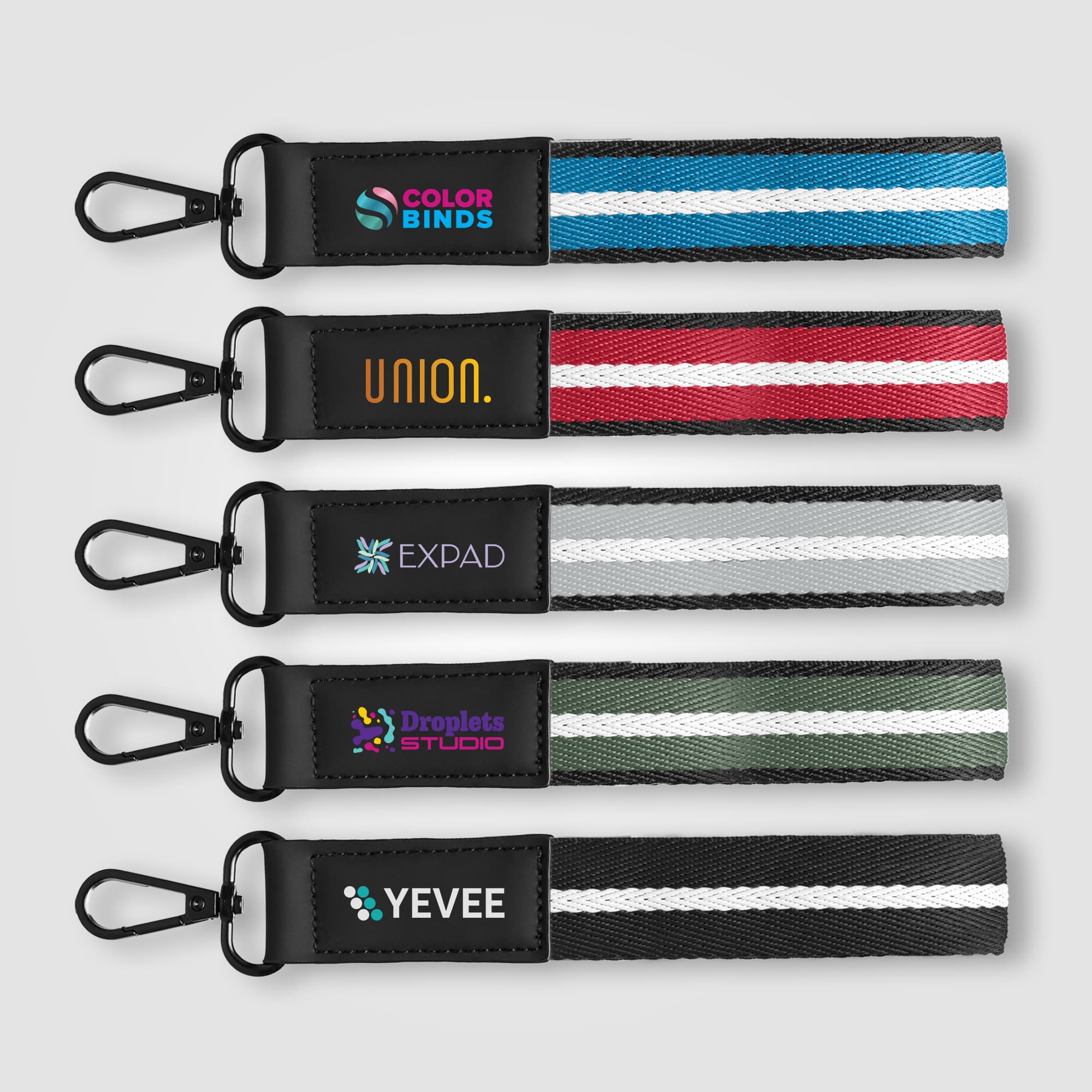 Newport rPET Woven Chevron Snap Trigger Keychain - 7.5" x 1" - Image 1