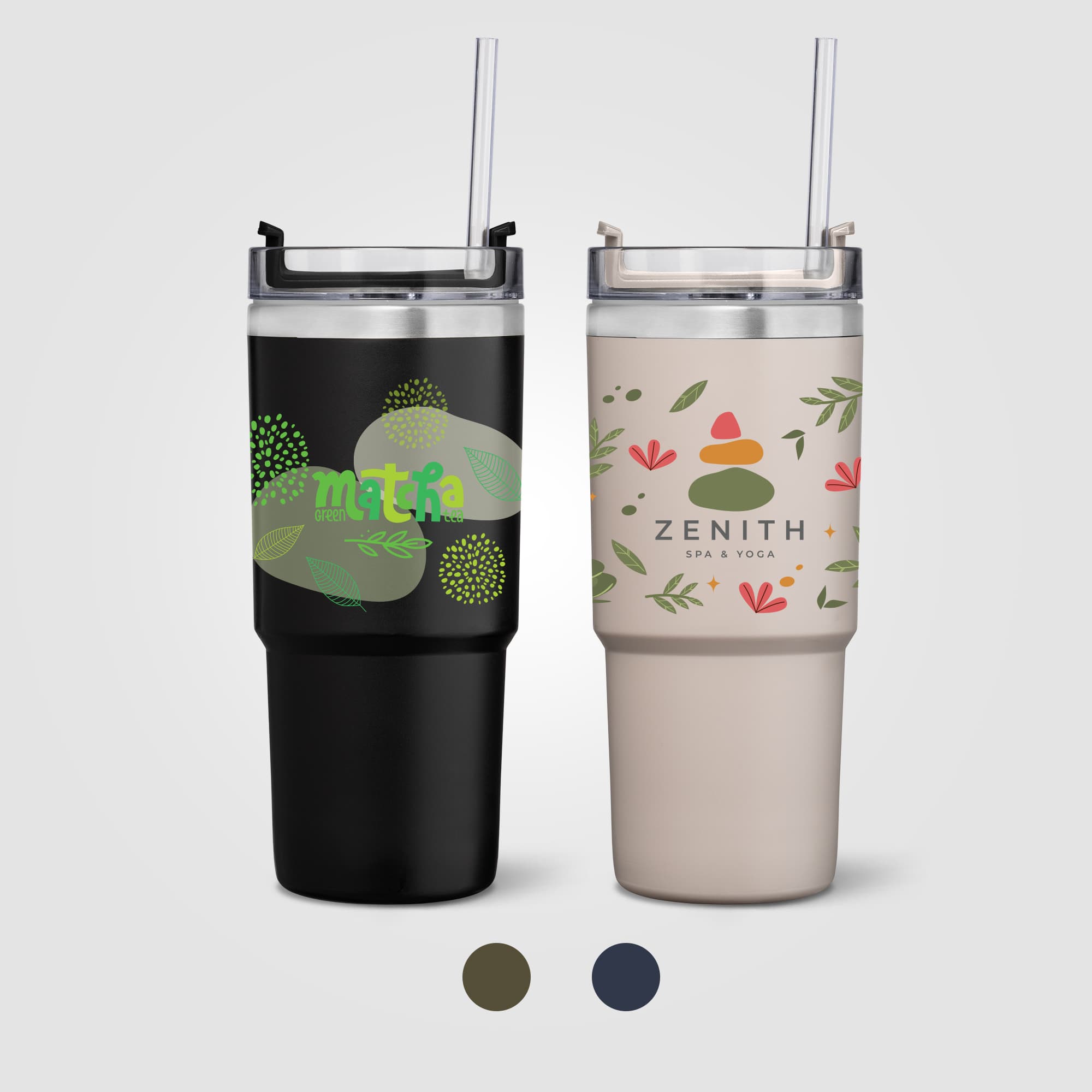 Rime Recycled Stainless Steel Double Wall Leakproof Straw Tumbler - 25oz - Image 1