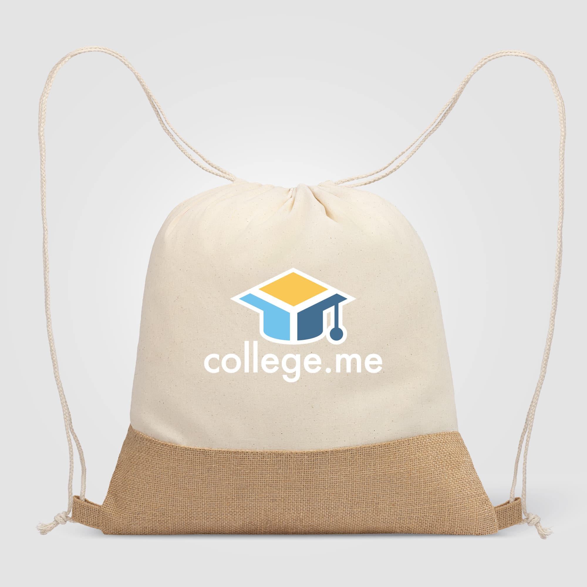 Rio™ Drawstring Bag - 5 oz. Recycled Cotton Blend with Jute - Image 1